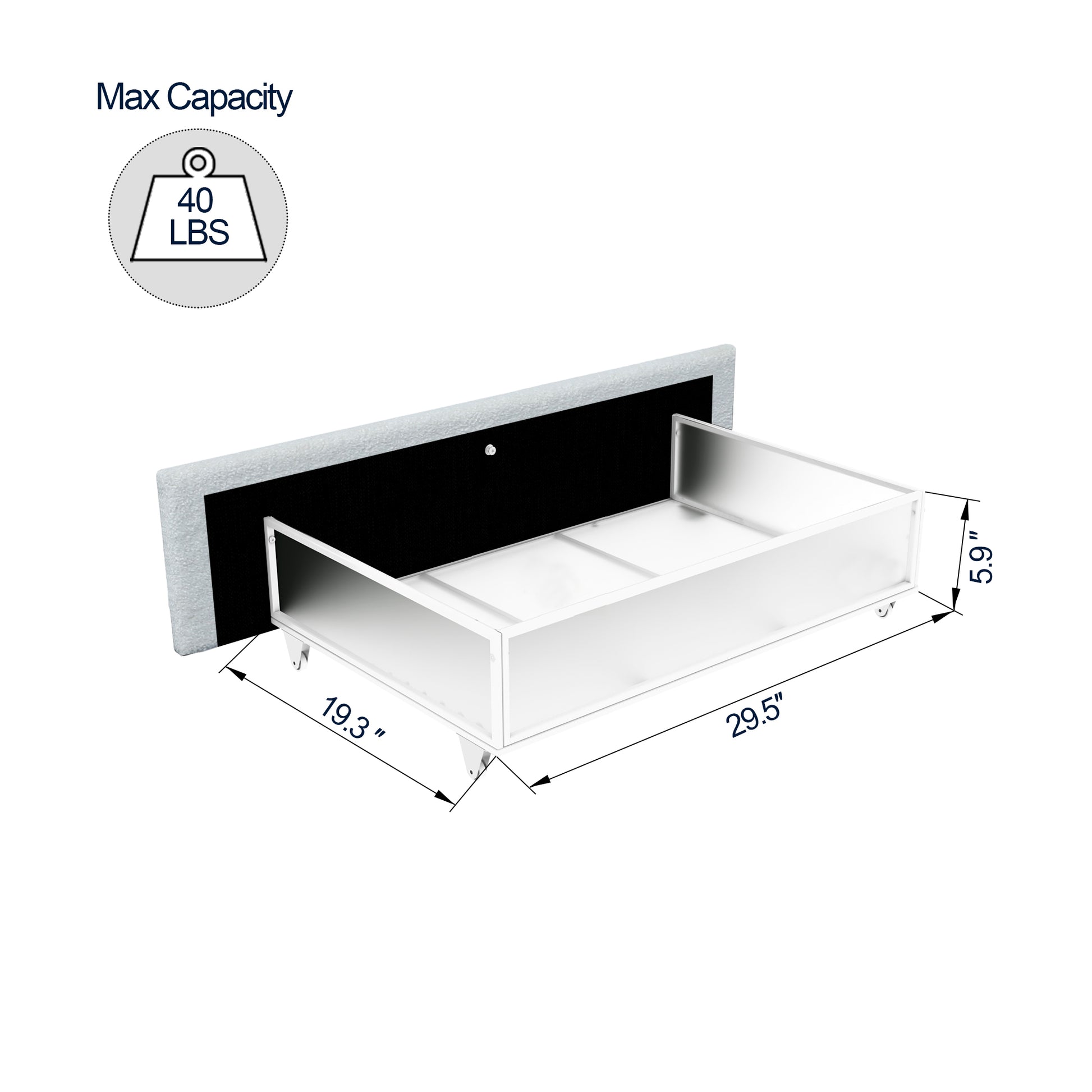 Flora Modern Ivory Boucle Upholstered Twin Daybed with 2 Drawers