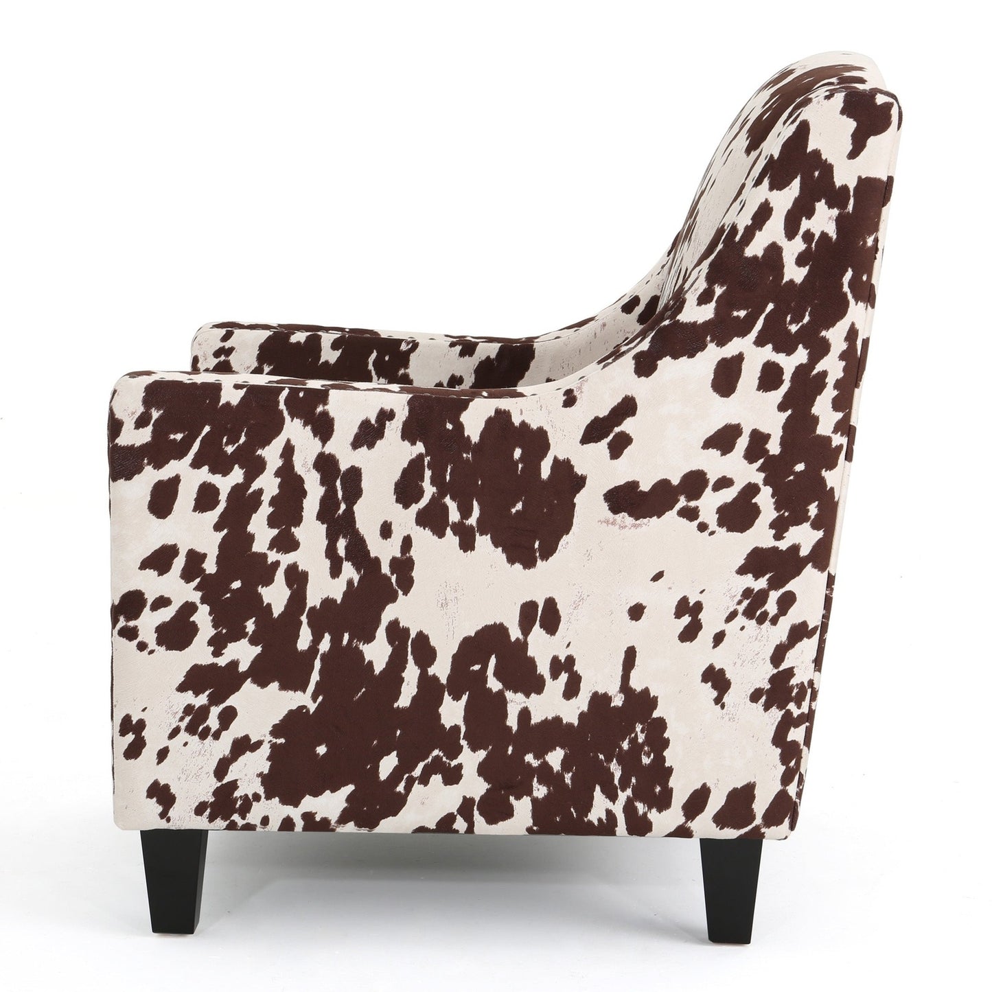 Ranger Velvet Studded Cow Pattern Arm Chair