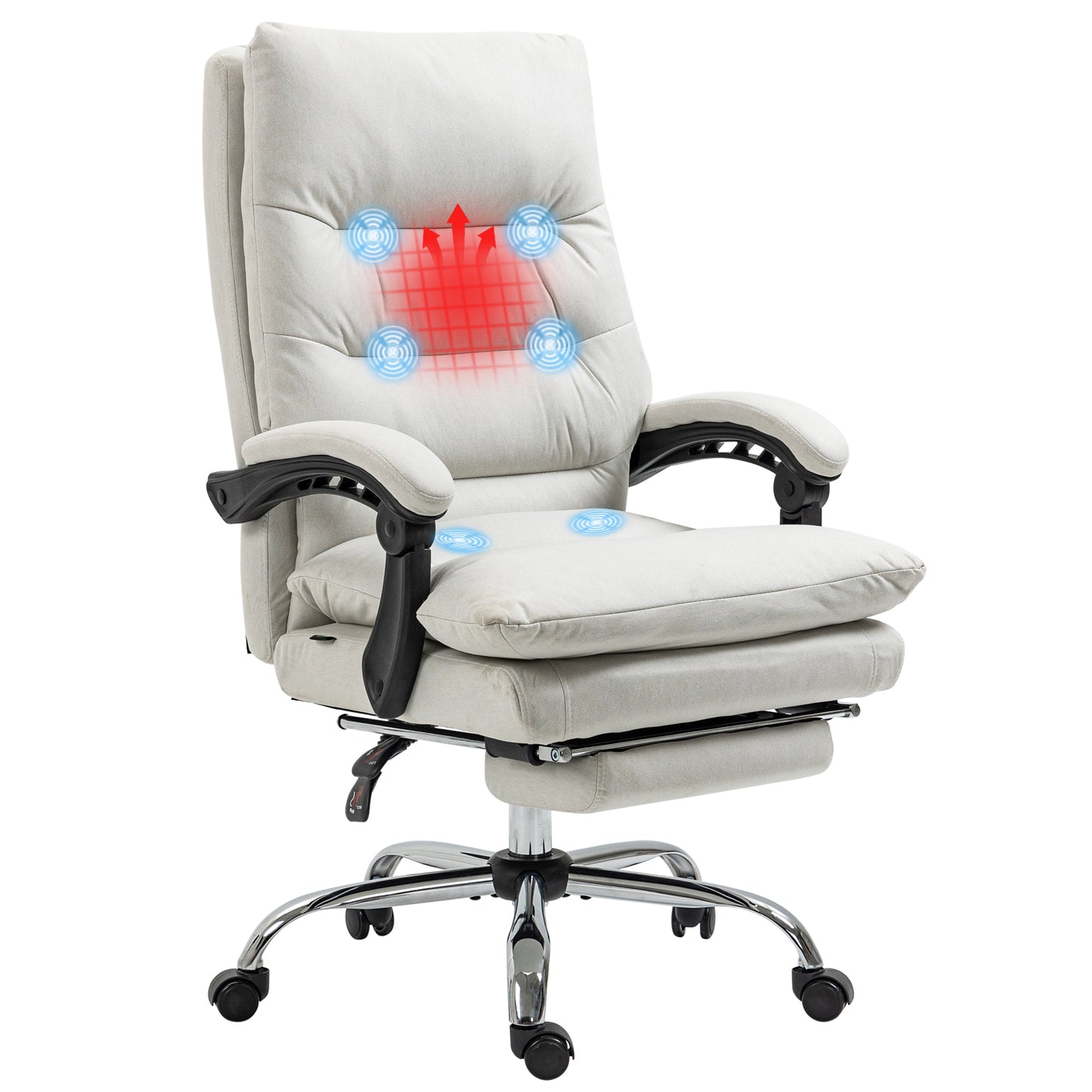 Quinby Cream White Upholstered Office Chair