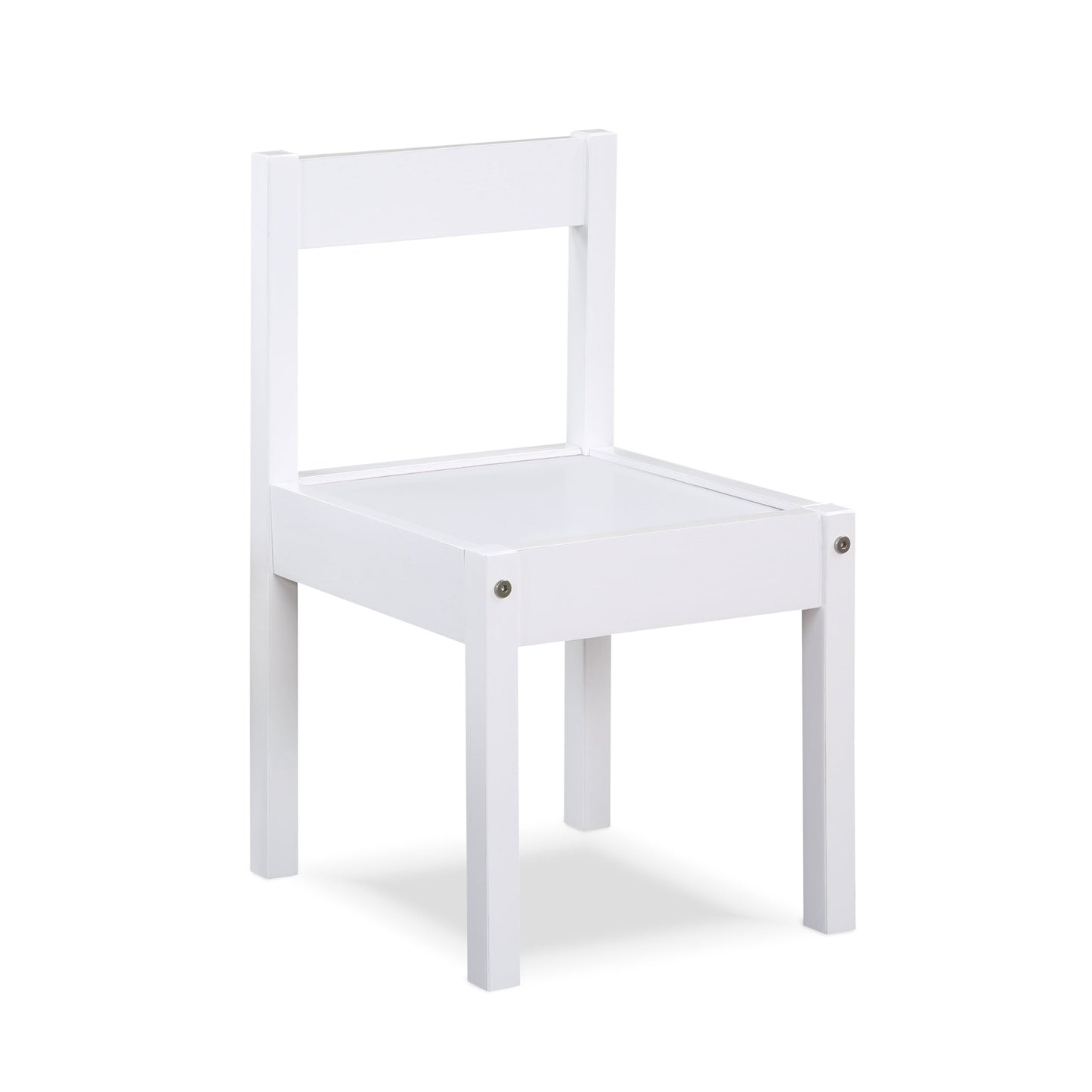 Della 3-Piece Solid Wood Kids Table & Two Chair Set, White