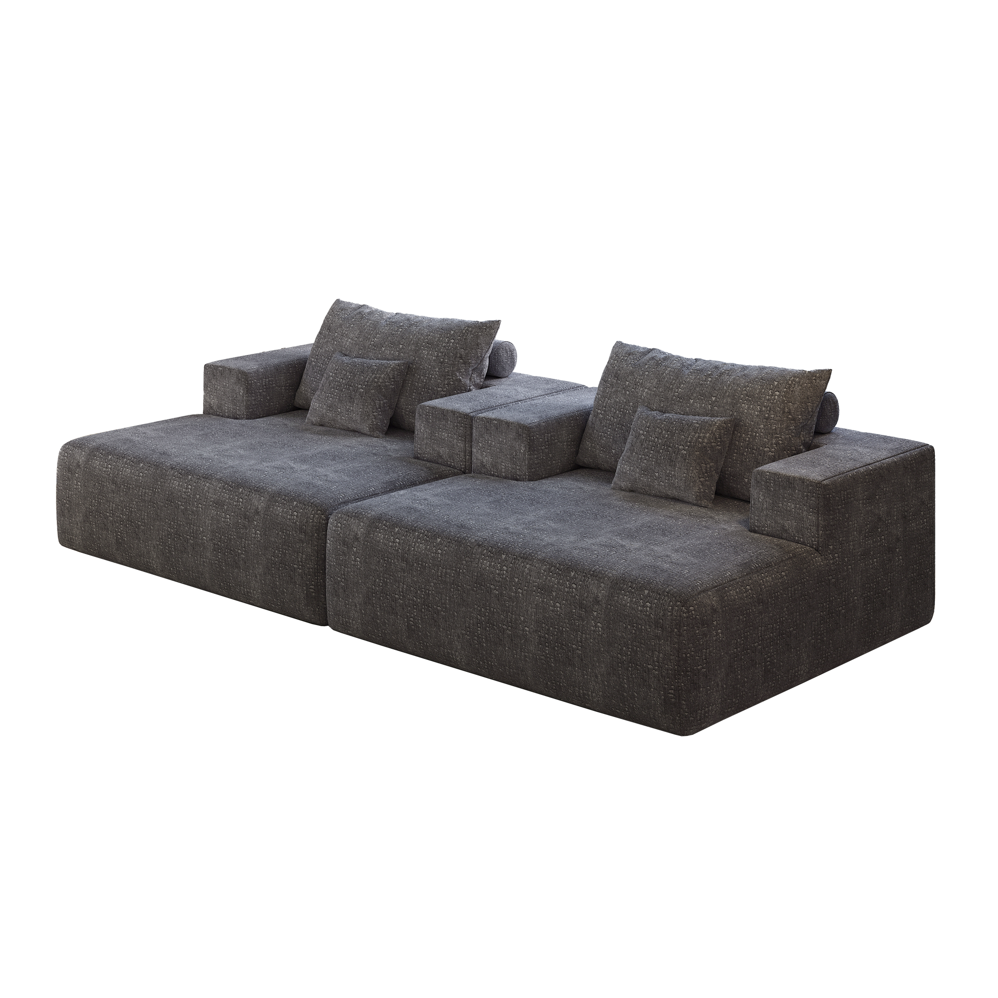 Cozy Chic: 50" Chenille Sponge Fluffy Grey Lounge Chair for Any Space