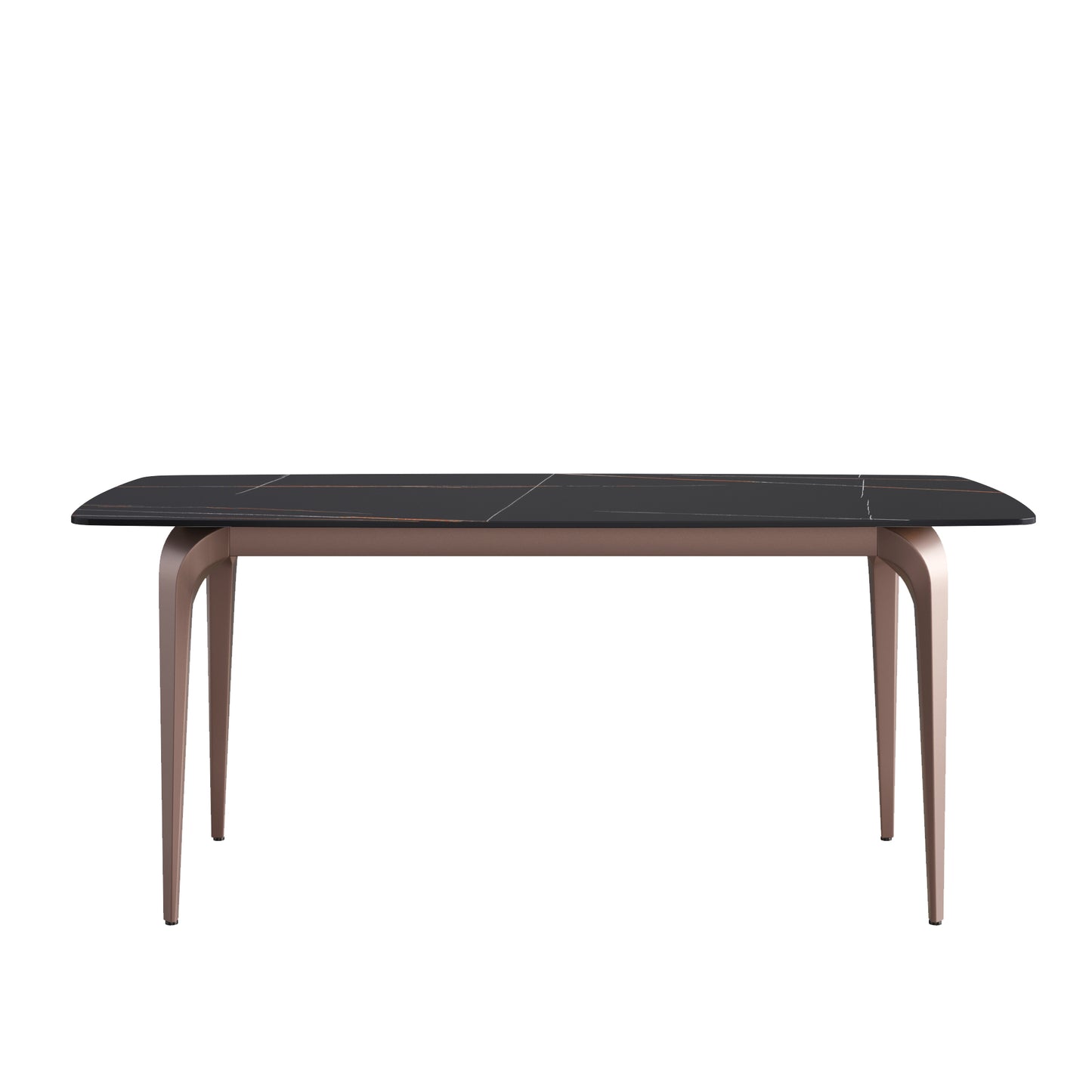 Trinita Modern Sintered Stone Dining Table, Black