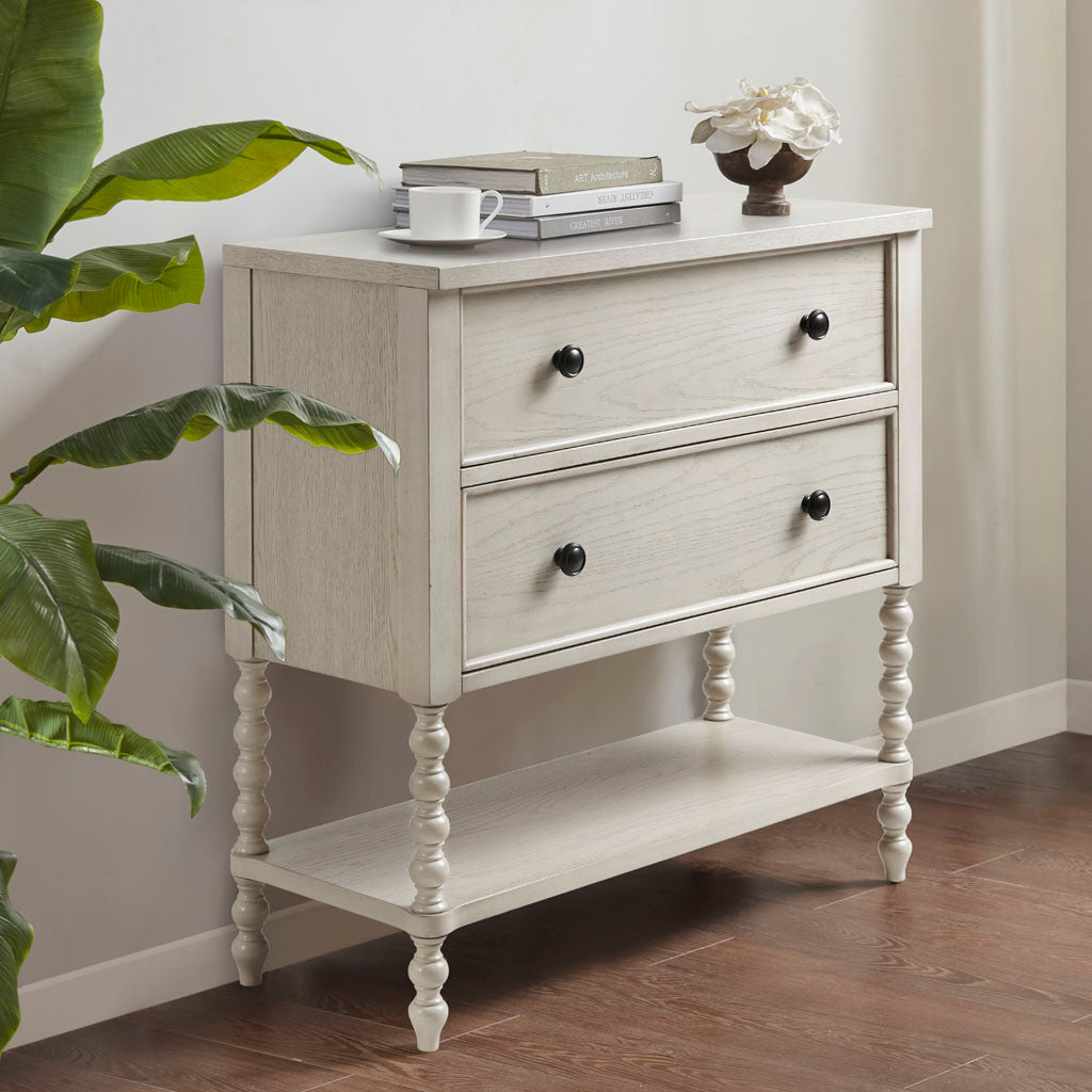 Orson 2 Drawer Accent Chest Antique Cream