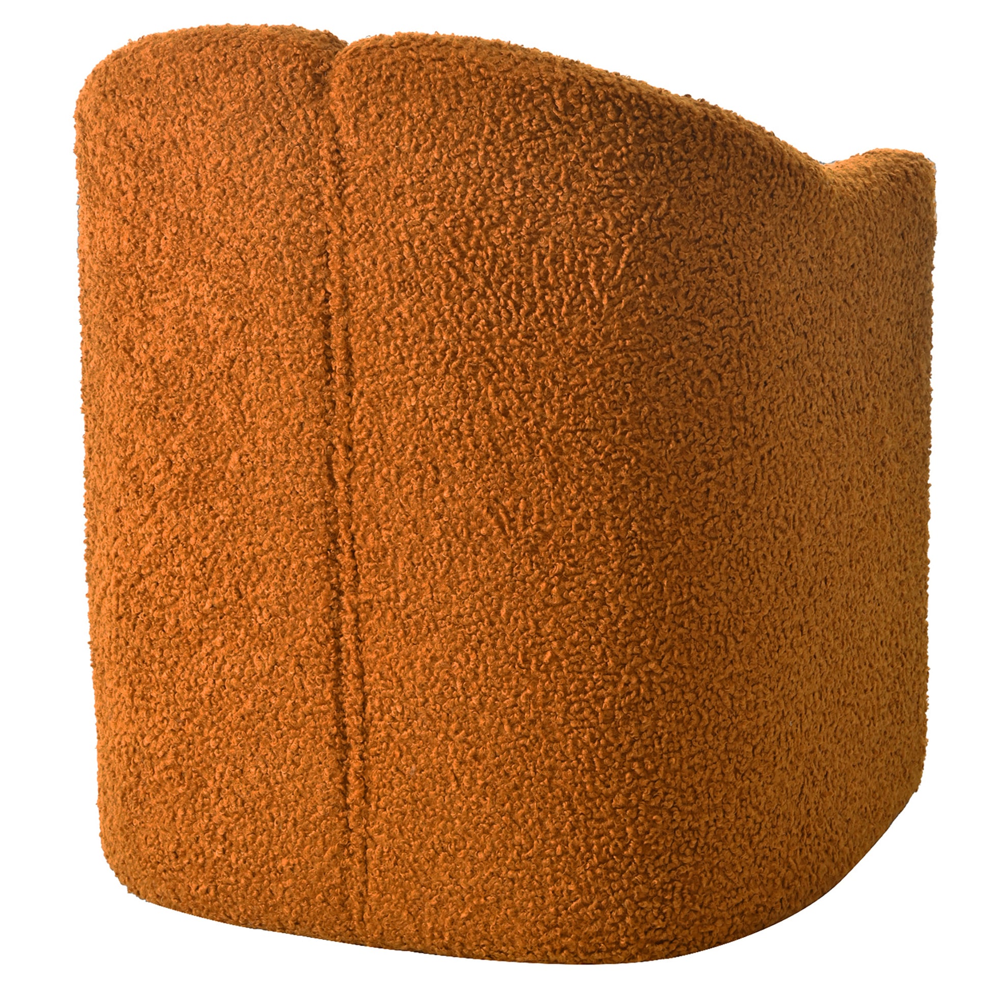 Soren Modern Curved Boucle Accent Chair, Caramel