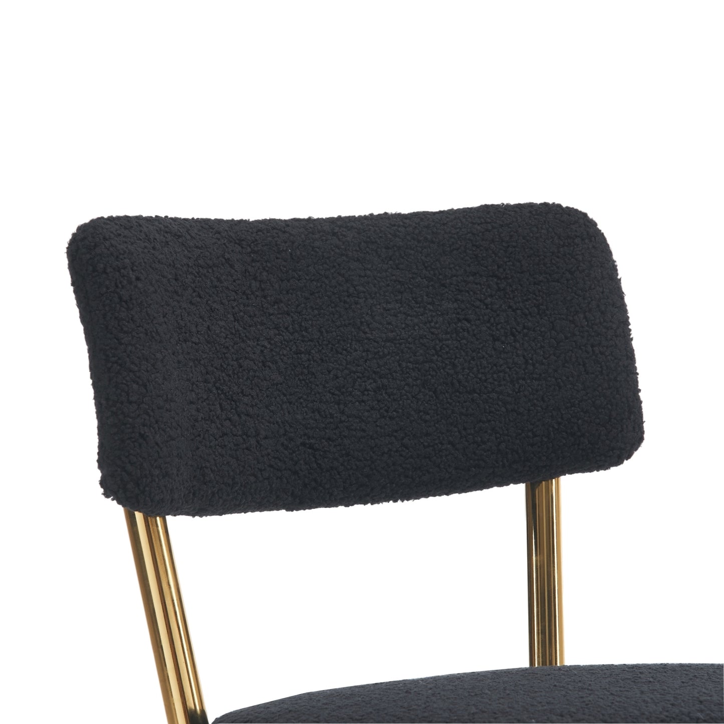 Tallulah Modern Teddy Upholstered Counter Height Stools Set of 2 Black & Gold