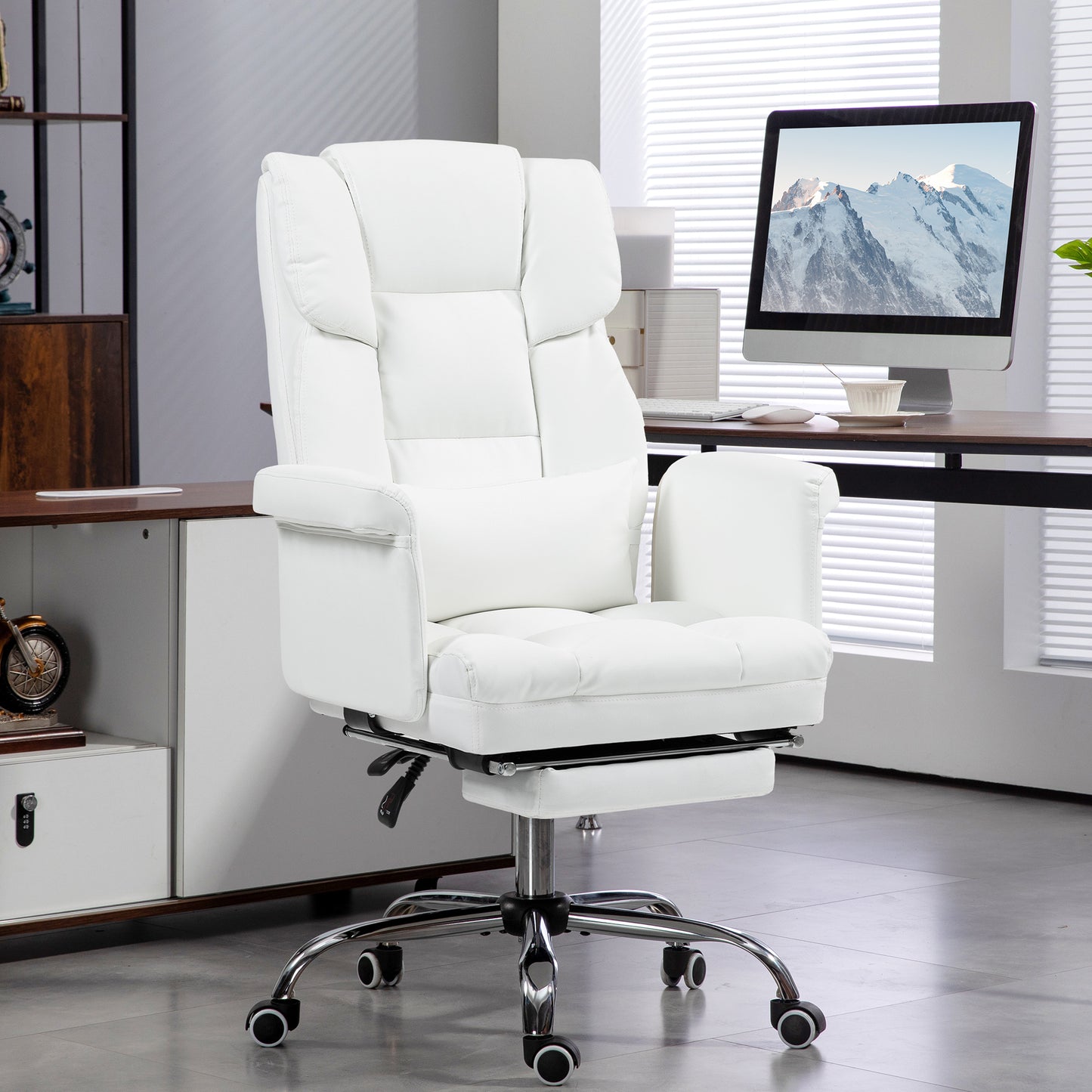 Amara PU Leather Executive Office Chair, White