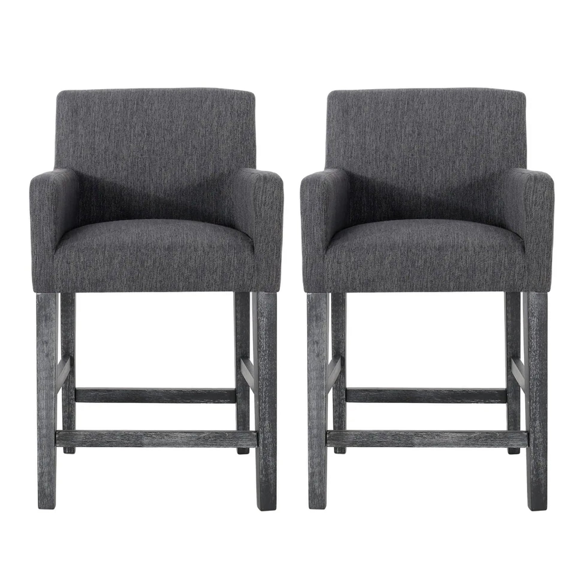 Anouk 26 inch Counter Stool Set of 2 - Charcoal/Gray