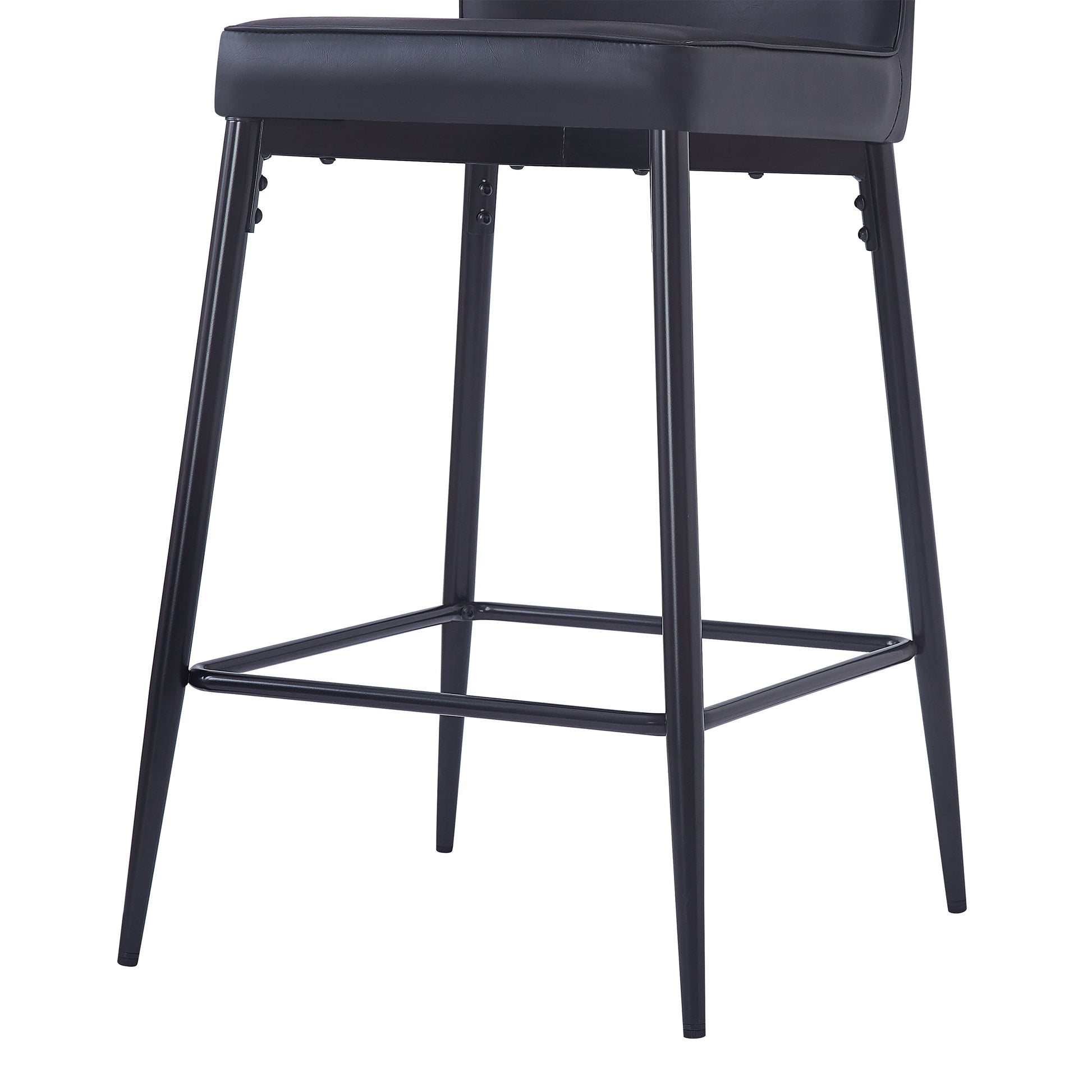 Nyx Modern 28' PU Leather Bar Stools Set of 2 Black