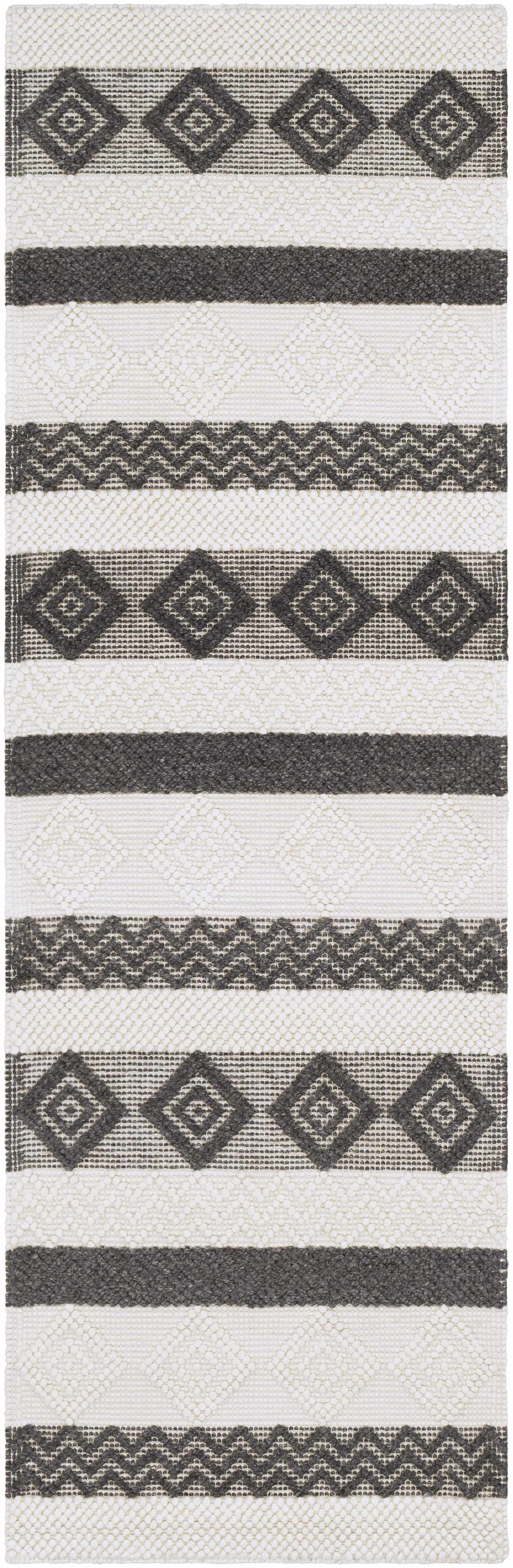 Whittington Black&White Wool Rug - Clearance