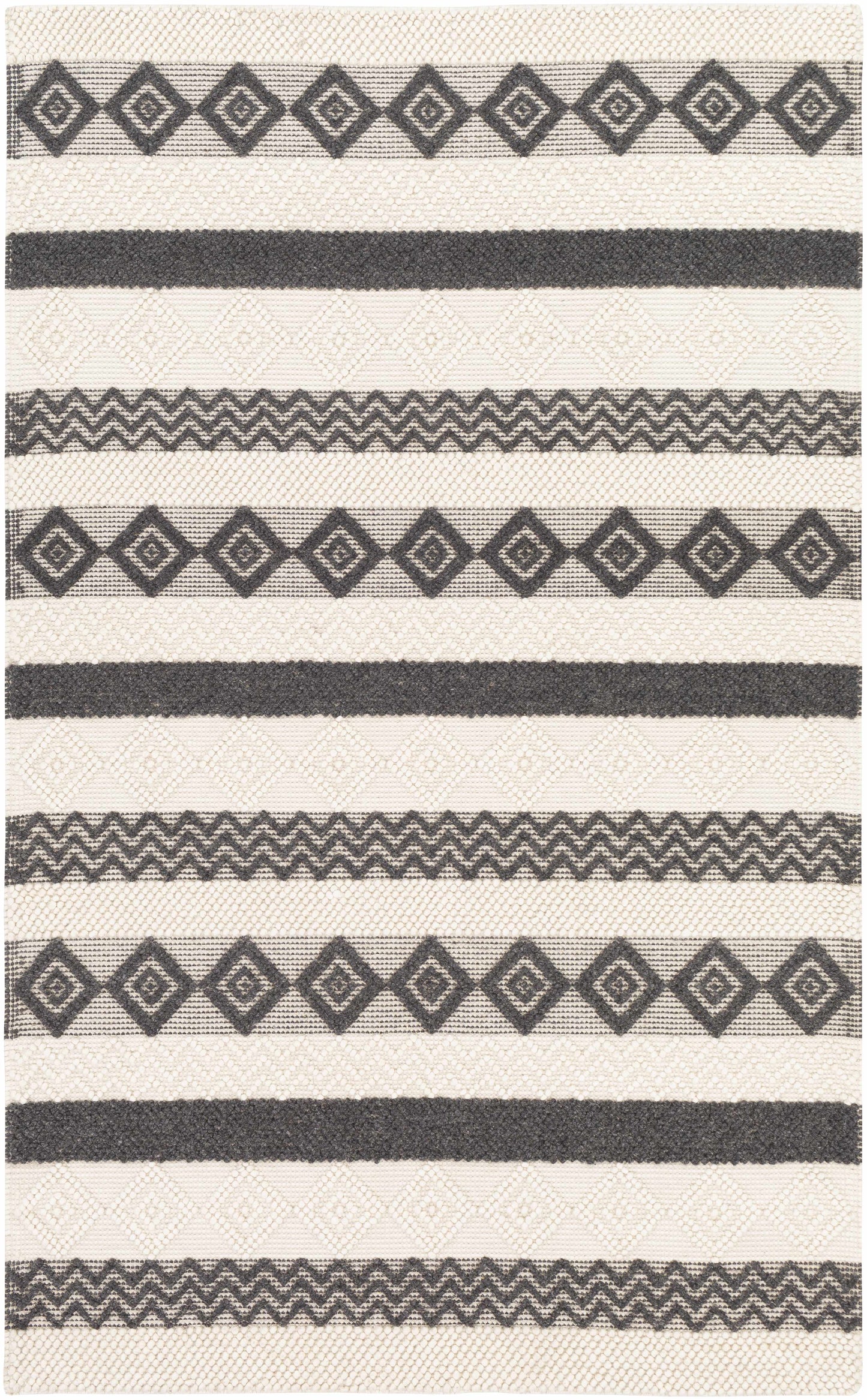 Whittington Black&White Wool Rug - Clearance