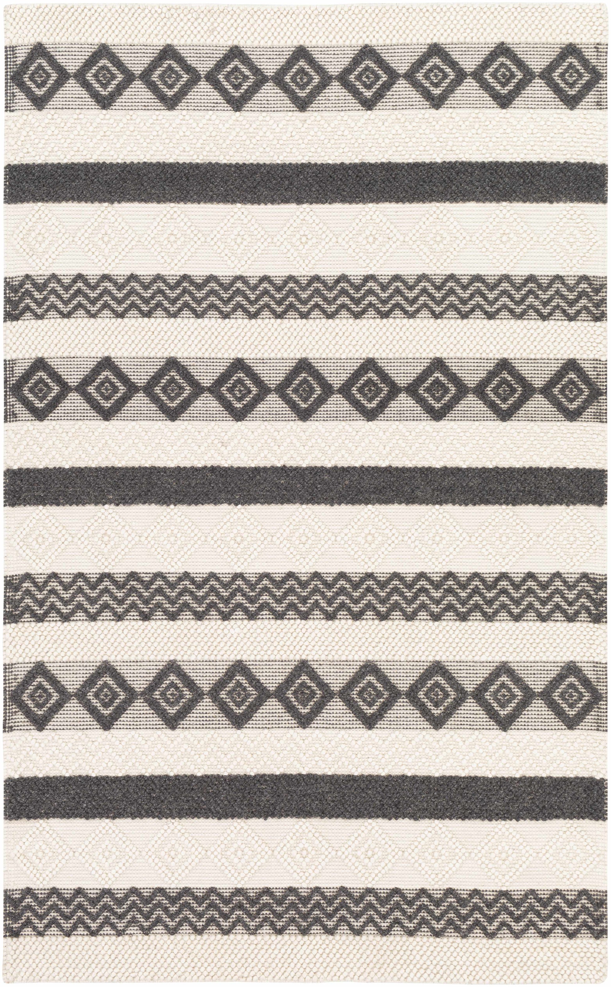 Whittington Black&White Wool Rug - Clearance