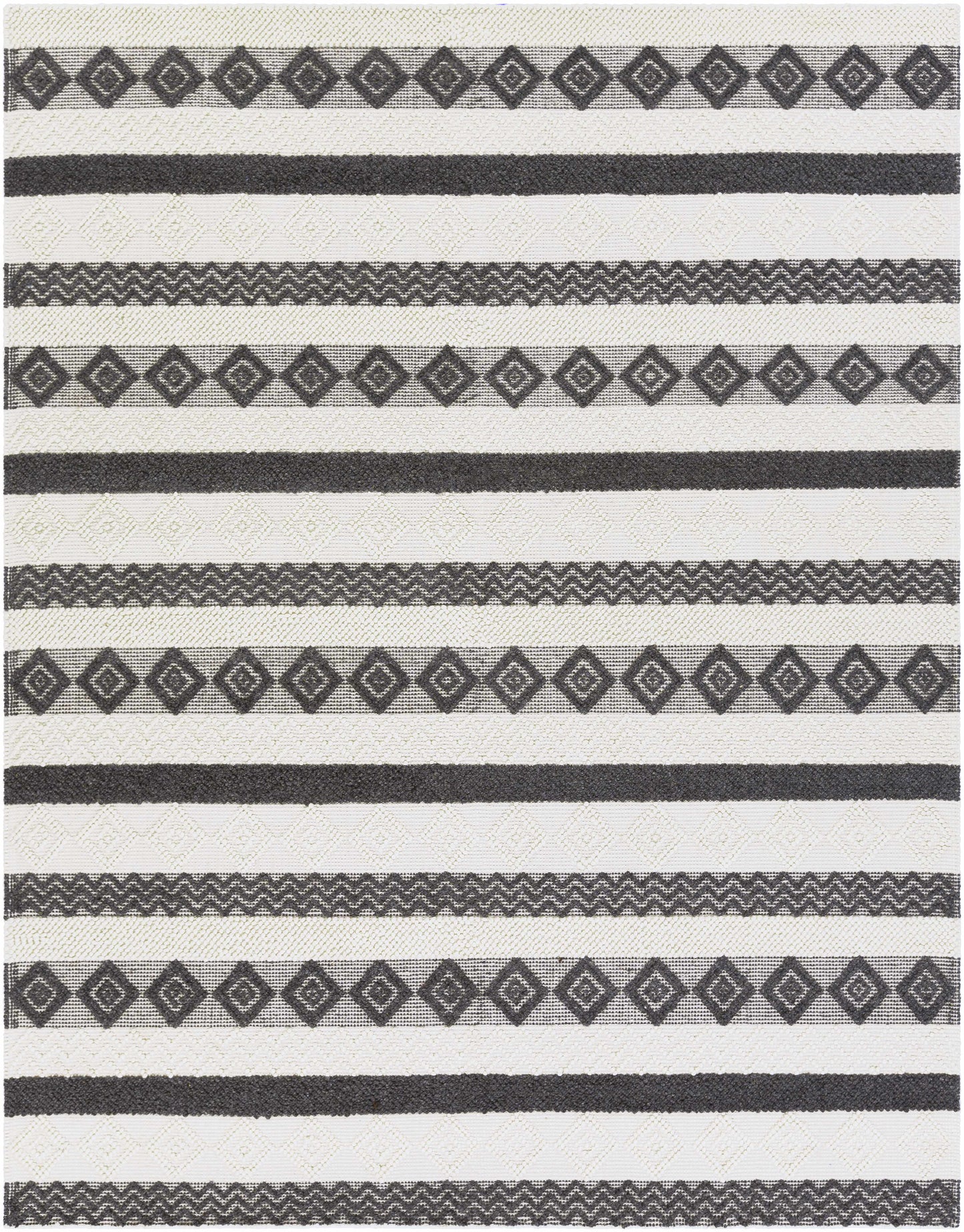 Whittington Black&White Wool Rug - Clearance