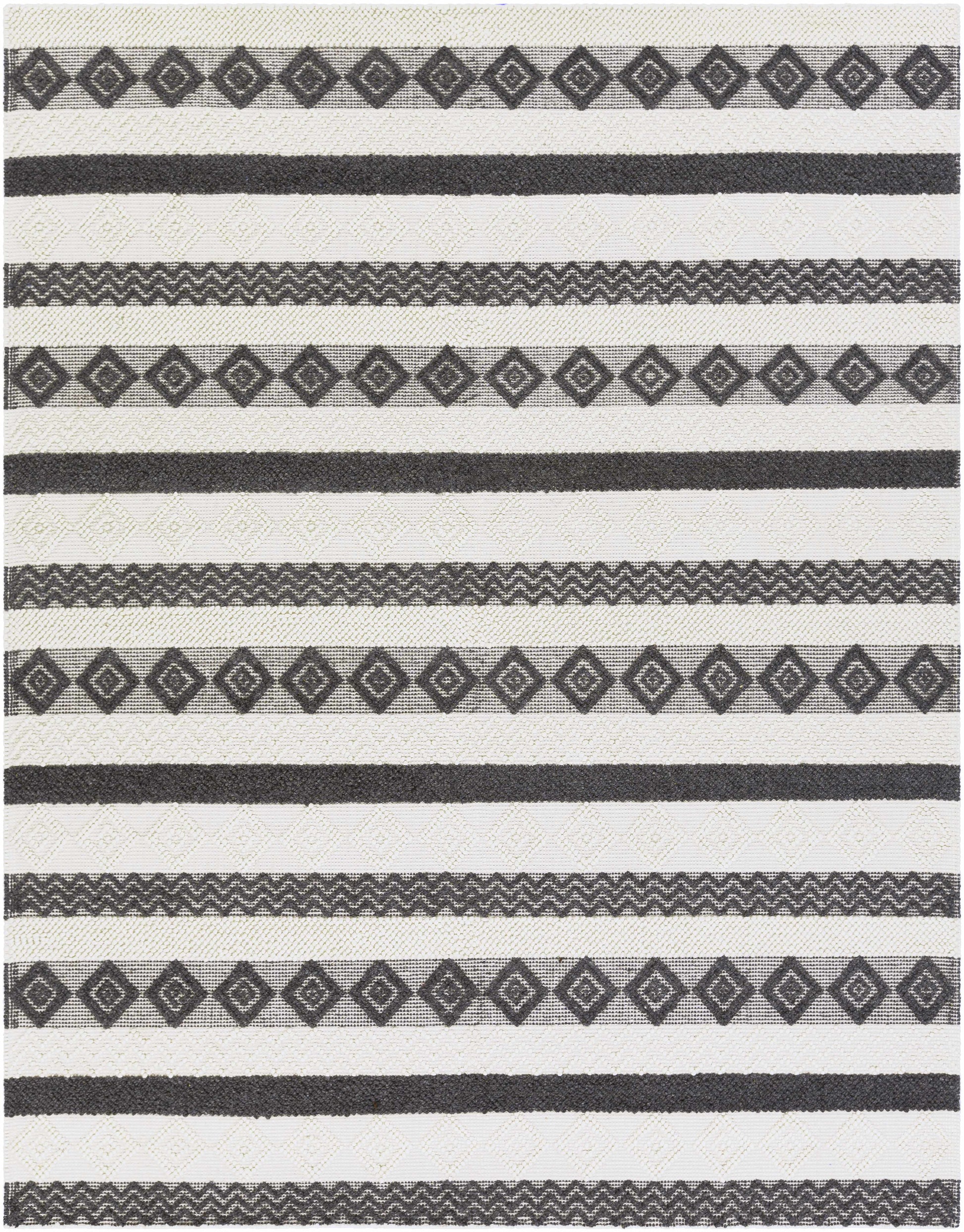 Whittington Black&White Wool Rug - Clearance