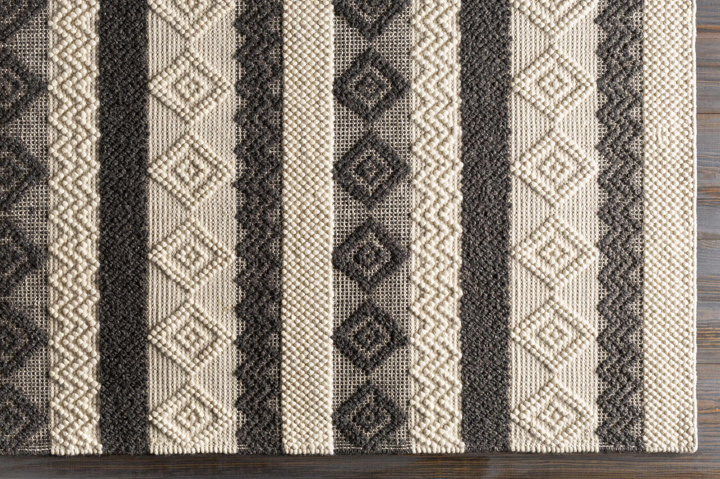 Whittington Black&White Wool Rug - Clearance