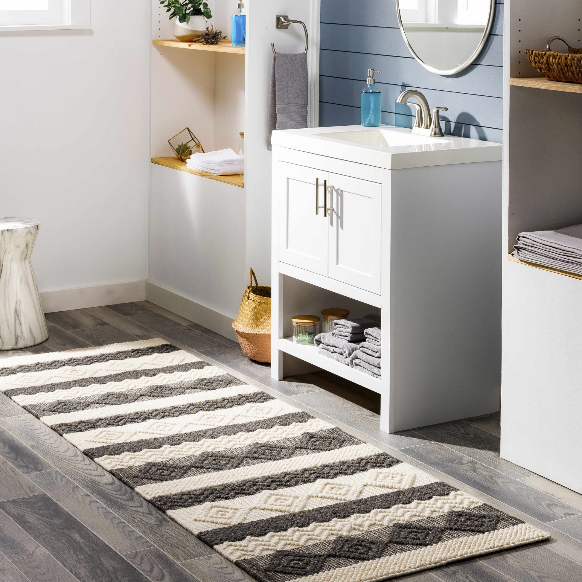 Whittington Black&White Wool Rug - Clearance