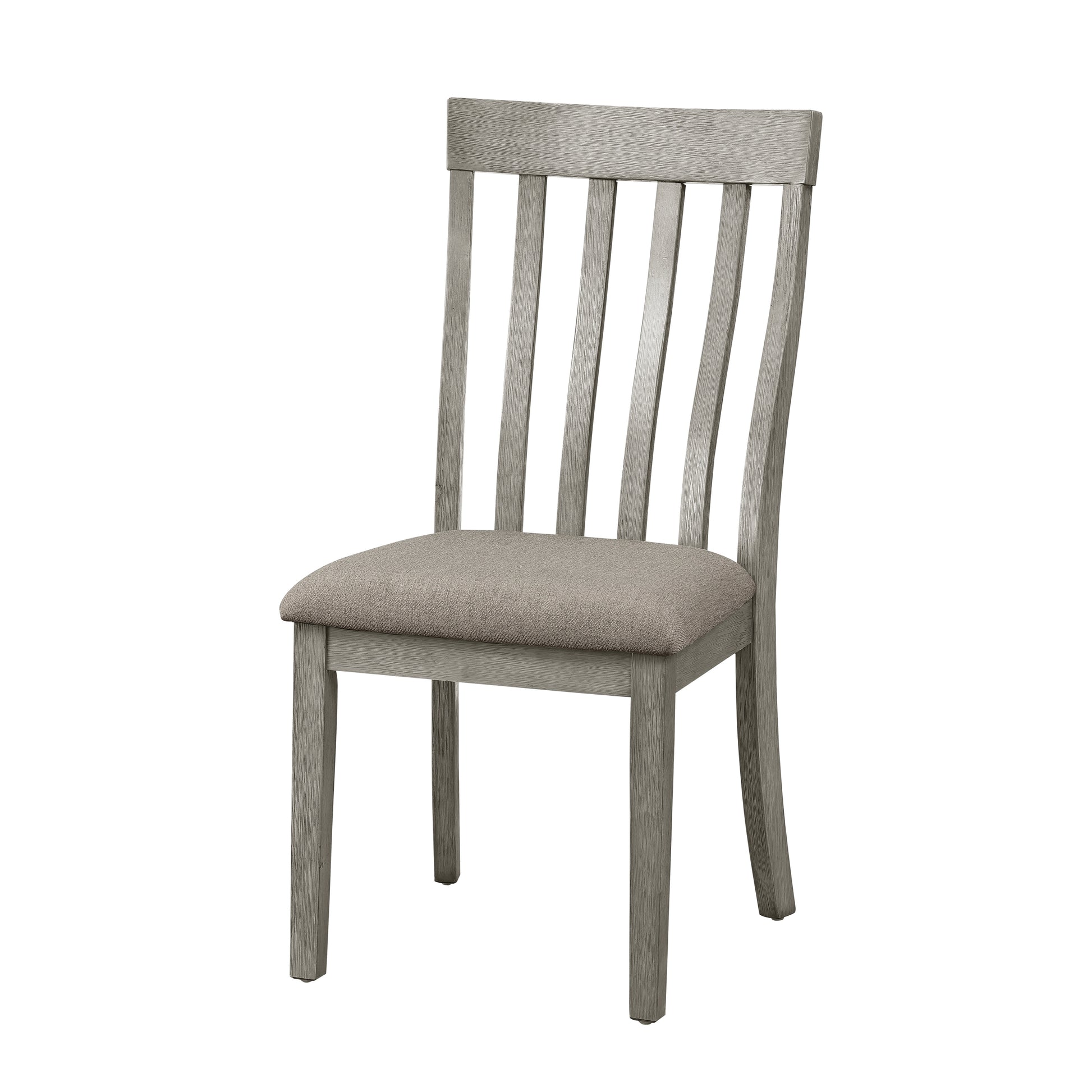 Adeline Vertical Slat Back Solid Wood Side Chairs Set of 2 Gray