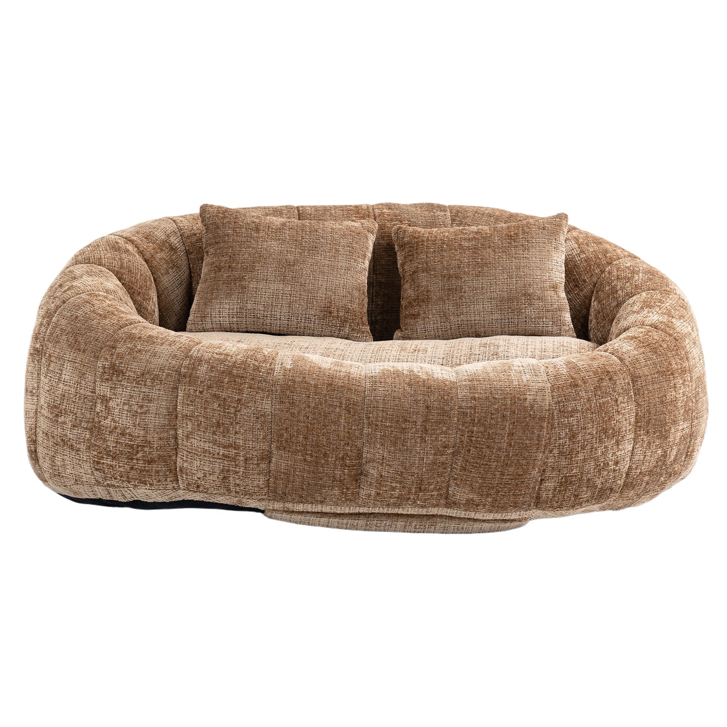 Coolmore Versatile Elegance Coffee Chenille High-Back 2 Seater Bean Bag Sofa for Indoor & Outdoor Relaxation