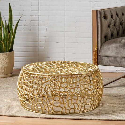 Empora Modern Golden Mesh Coffee Table