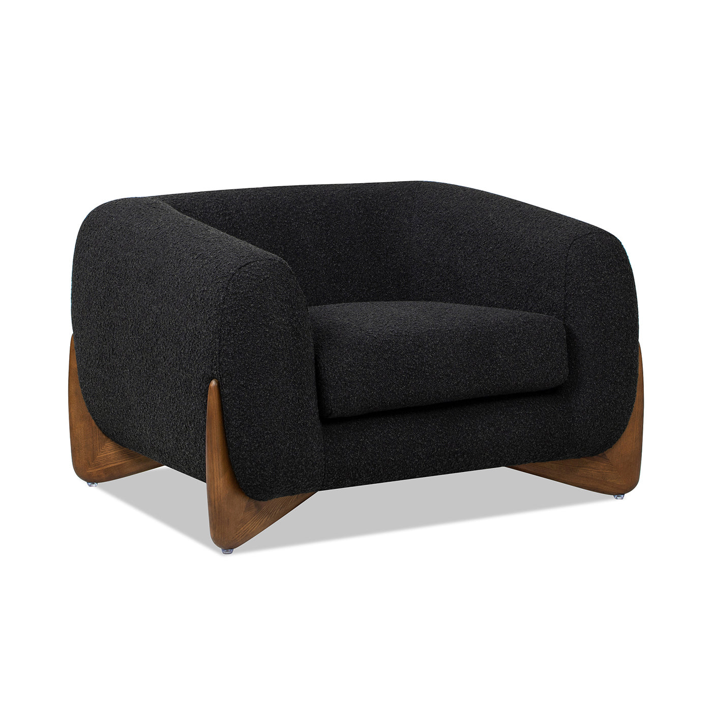 Alpine 44' Sherpa Arm Chair, Ebony Black Boucle