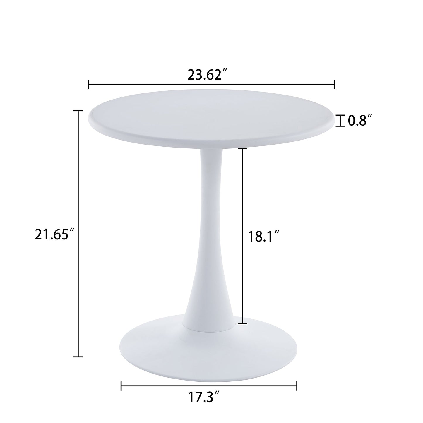 Baskin Modern 23.6'' Diameter Solid Metal Base White Round End Table