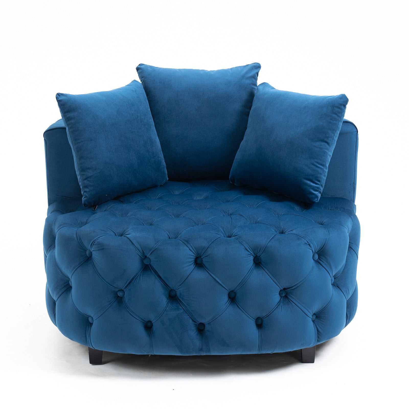 Fayola Velvet Akili Accent Chair, Blue