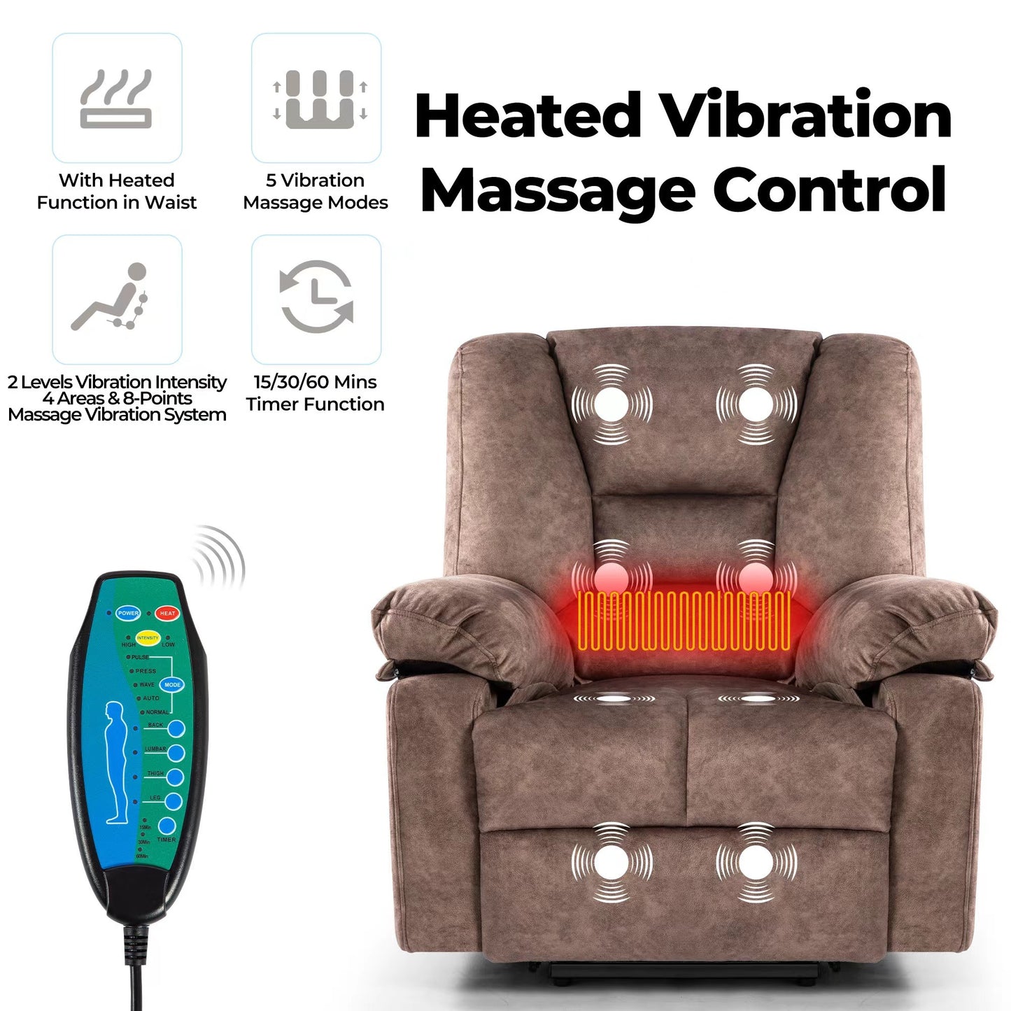 Power Lift Recliner Chair Sofa for Elderly with Massage