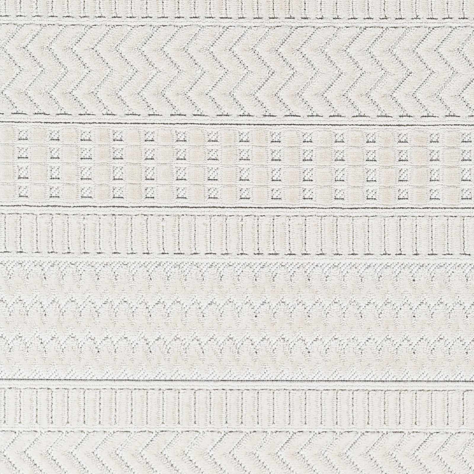 Cira Textured Fringed White Rug - Limited Edition