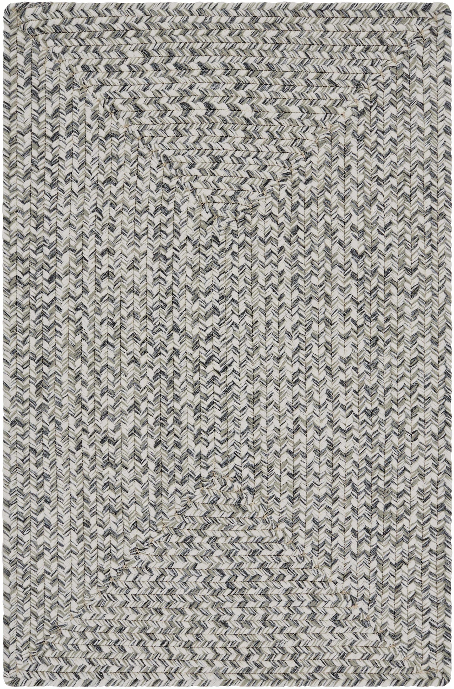 Cream Charcoal Braided Faux Jute Rug