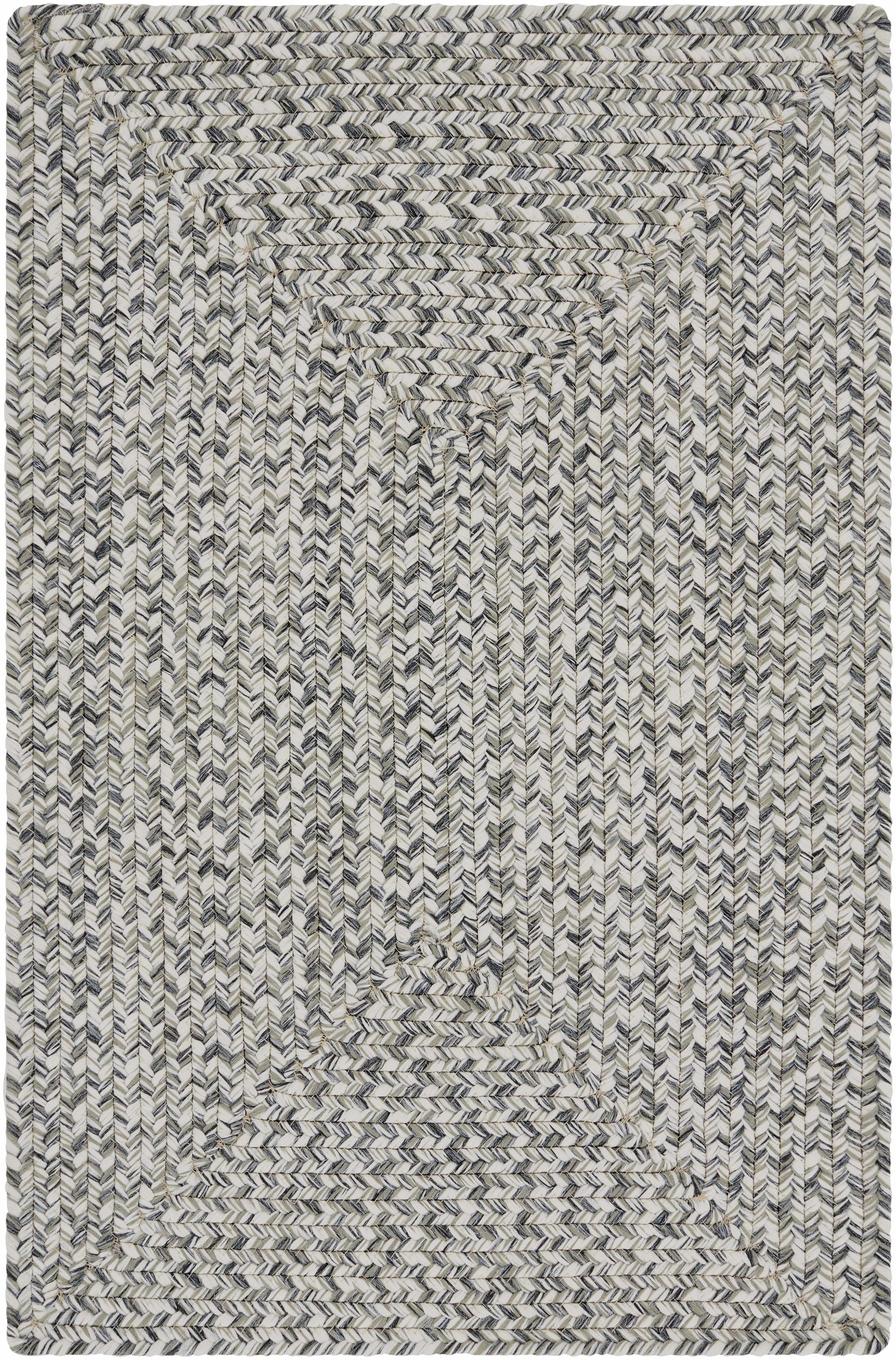 Cream Charcoal Braided Faux Jute Rug