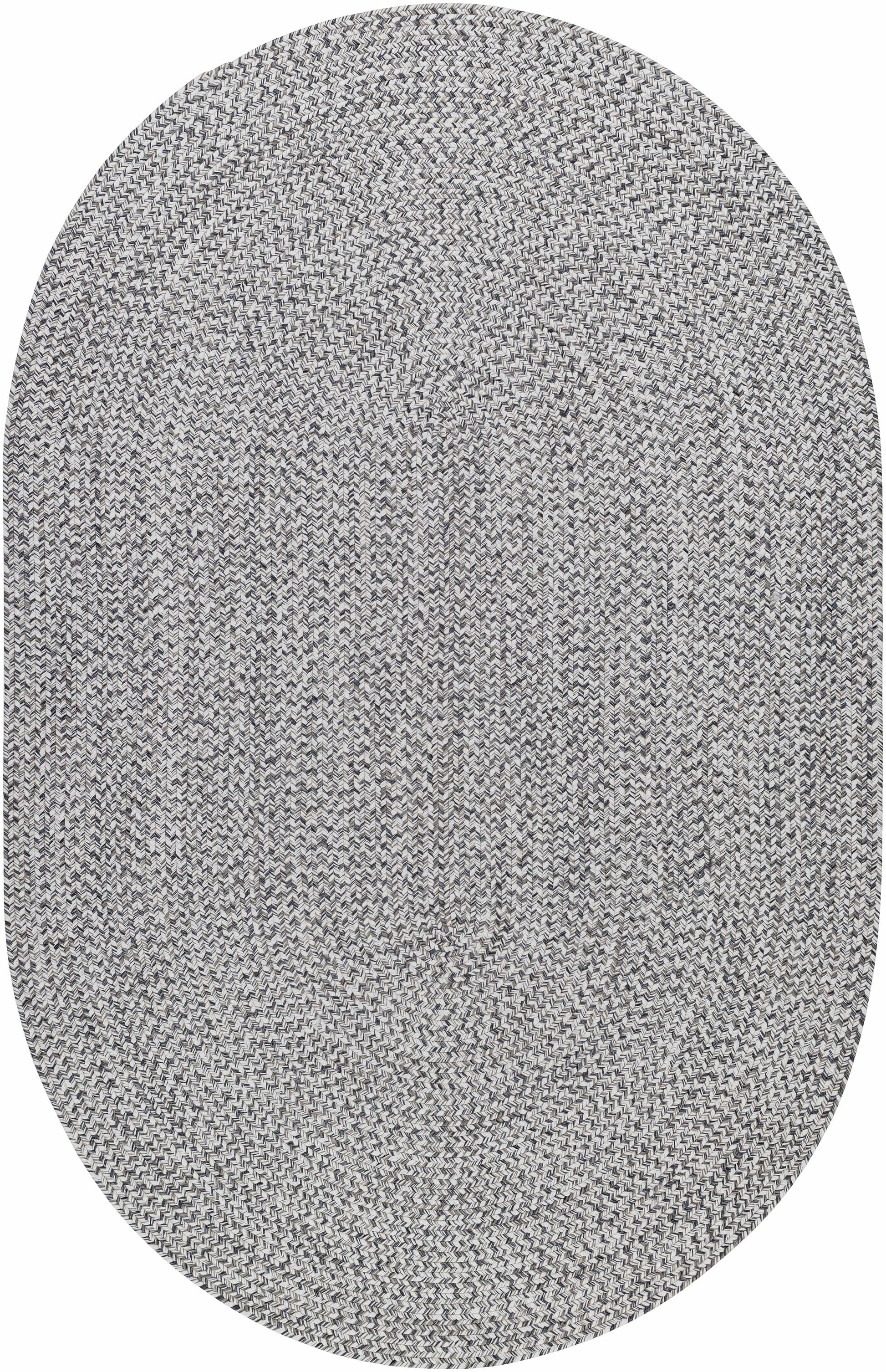 Cream Charcoal Braided Faux Jute Rug