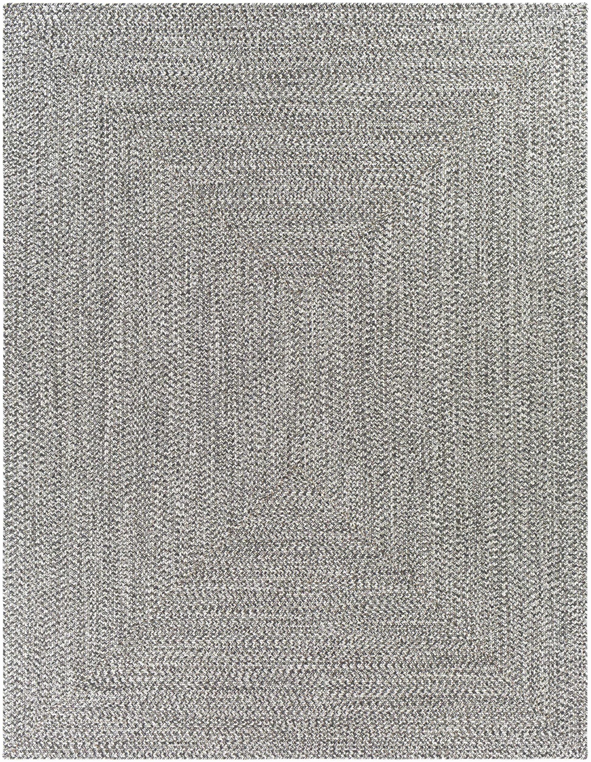 Cream Charcoal Braided Faux Jute Rug