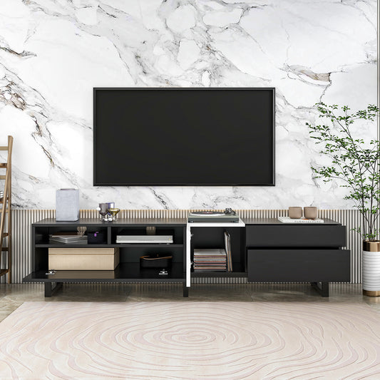 Brielle Modern 80" Double Door TV Console, Black