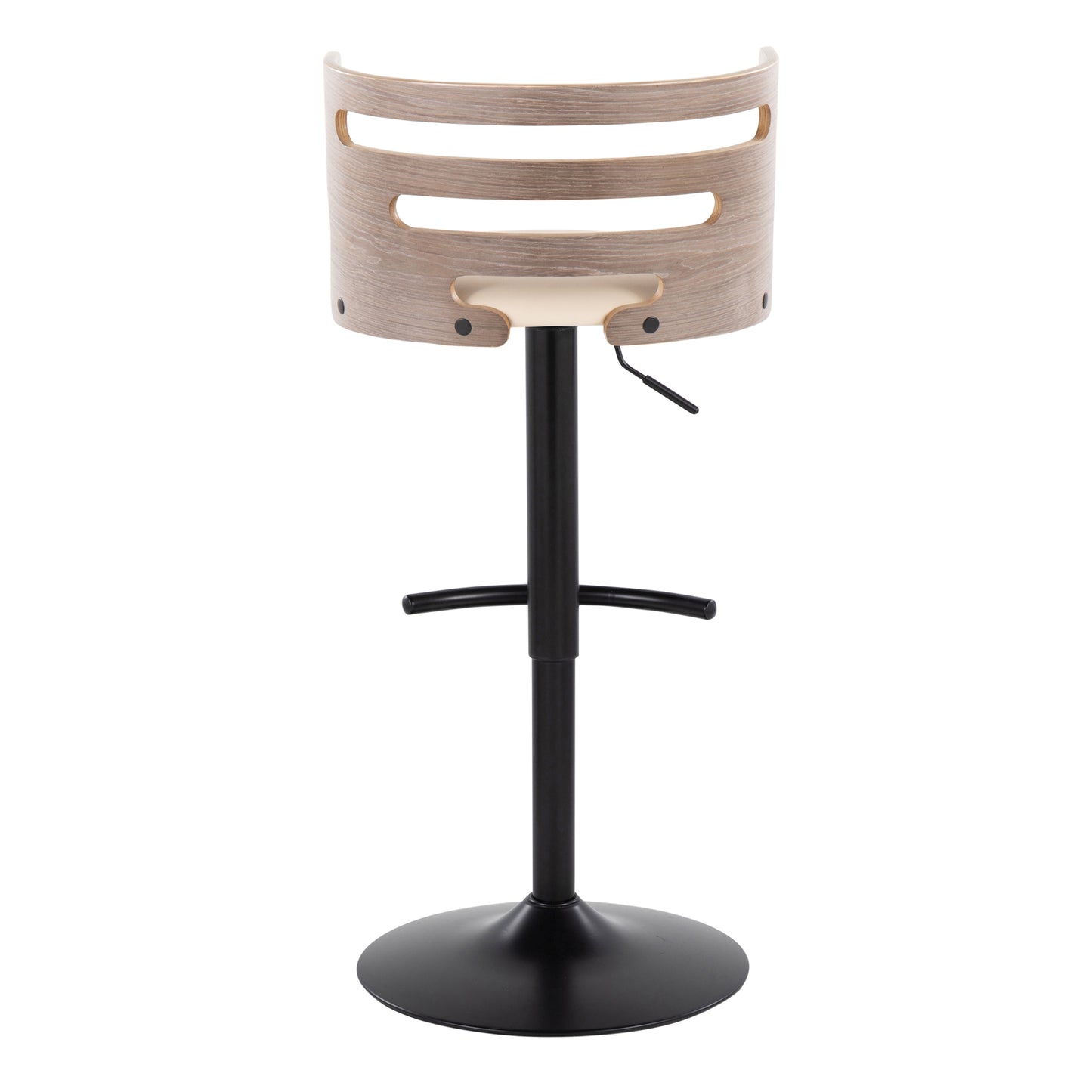 Cosi Mid-Century Modern Bar Stools with Leatherette Padded Seat Set of 2 Light Gray