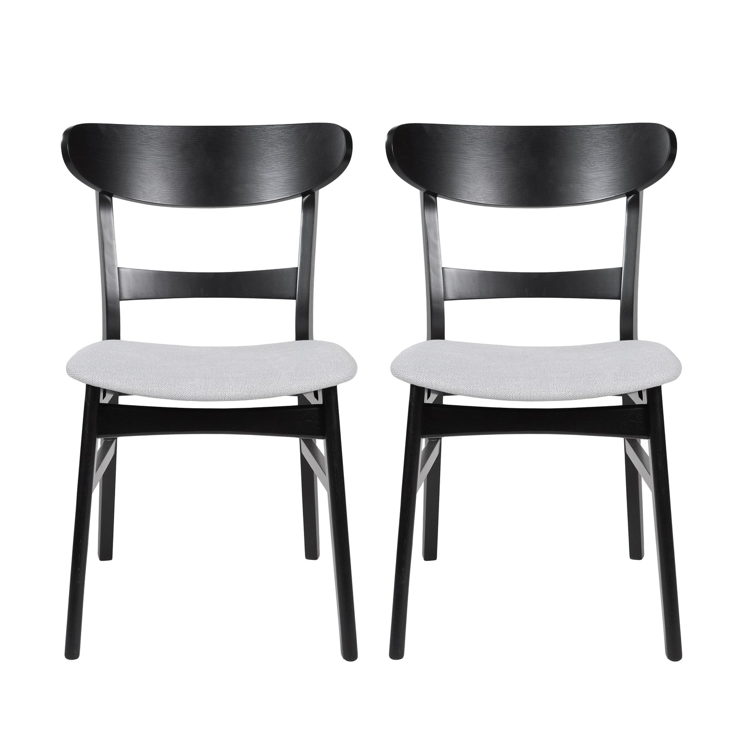 Nancy Mid-Century Modern Side Chairs Set of 2 Black & Gray