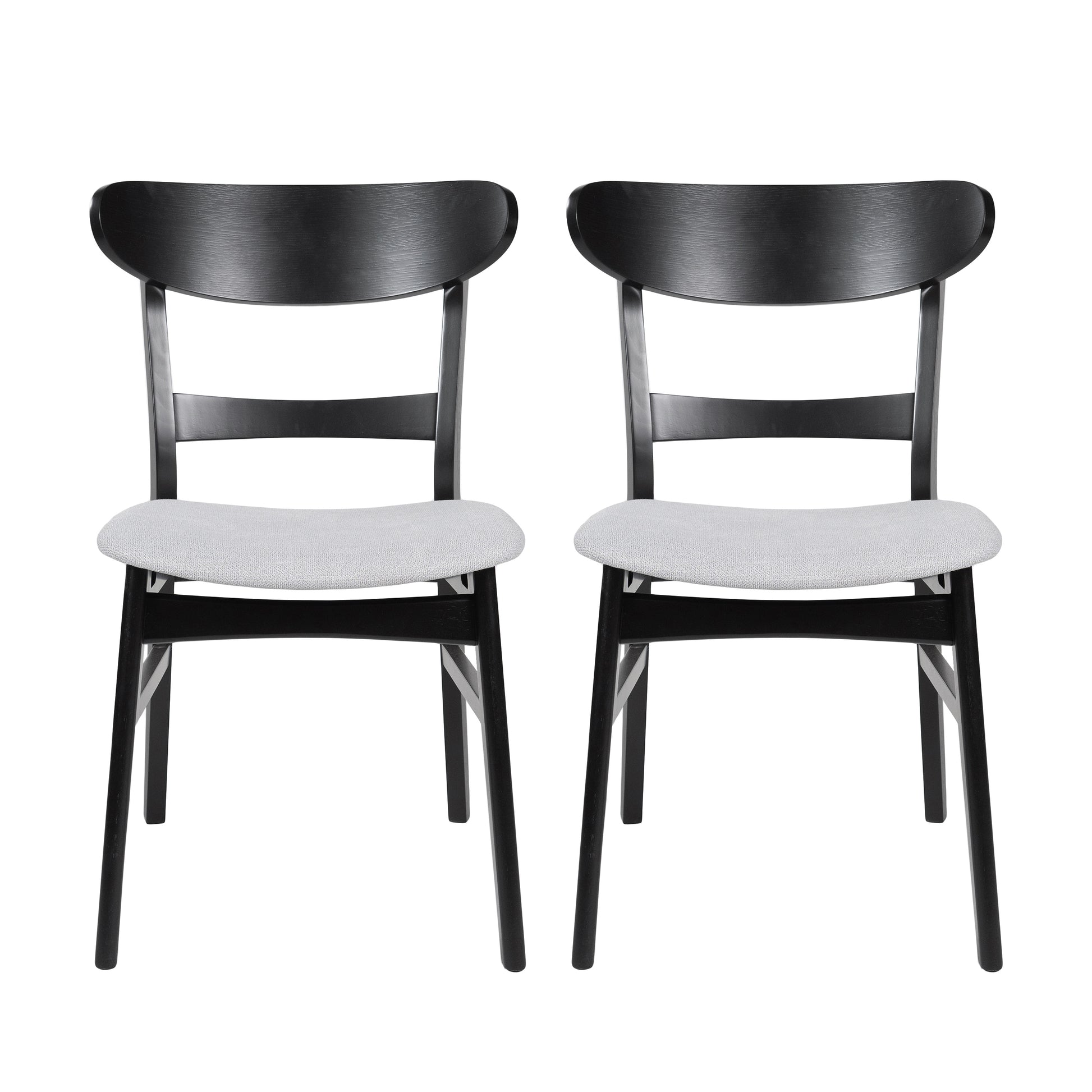 Nancy Mid-Century Modern Side Chairs Set of 2 Black & Gray