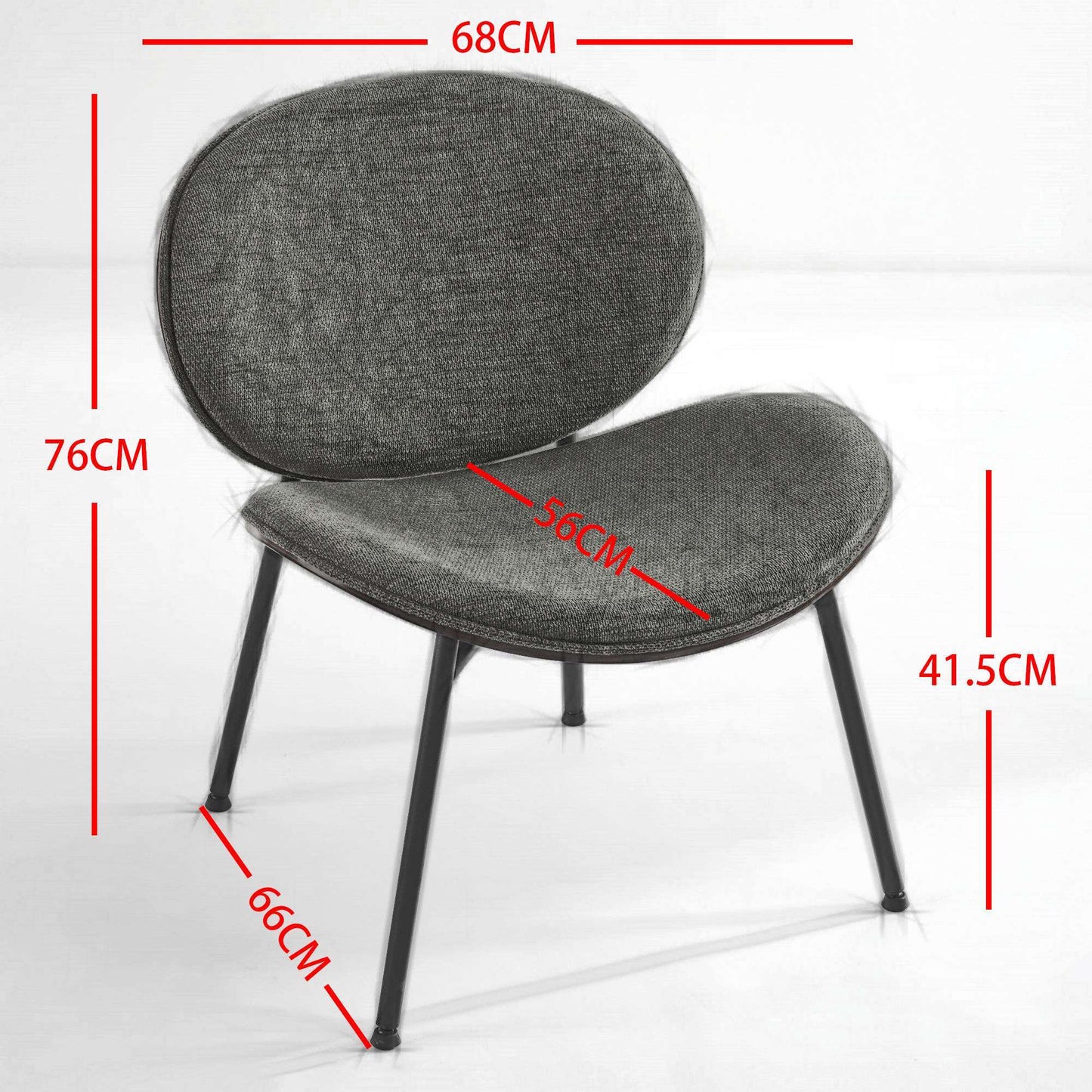 Weston Mid-Century Modern Shell Chair Side Chair, Black & Walnut