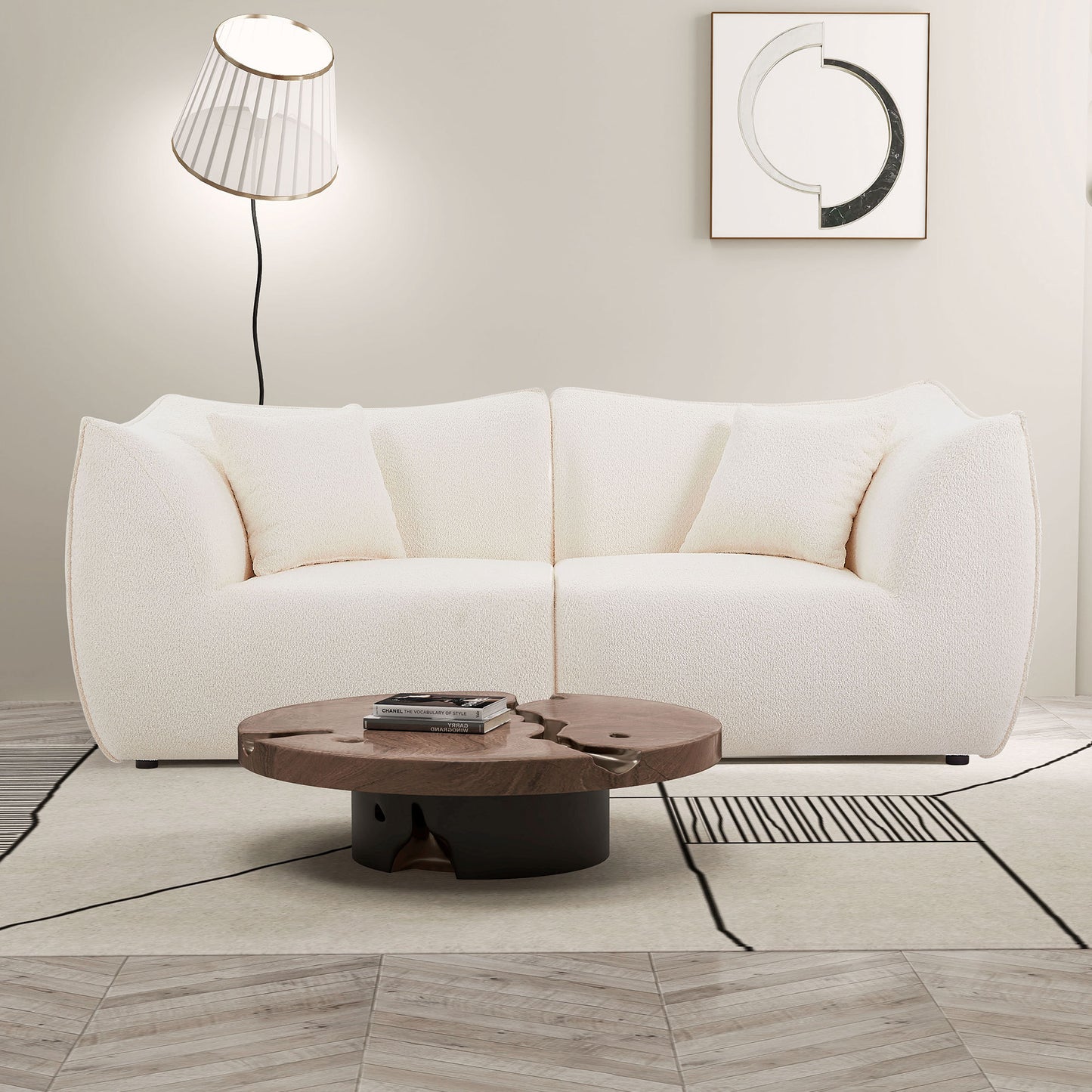 Zulema 79" Modern Deep Seat Upholstered Sofa, Beige