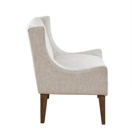 Alma Transitional Linen Accent Chair, Cream