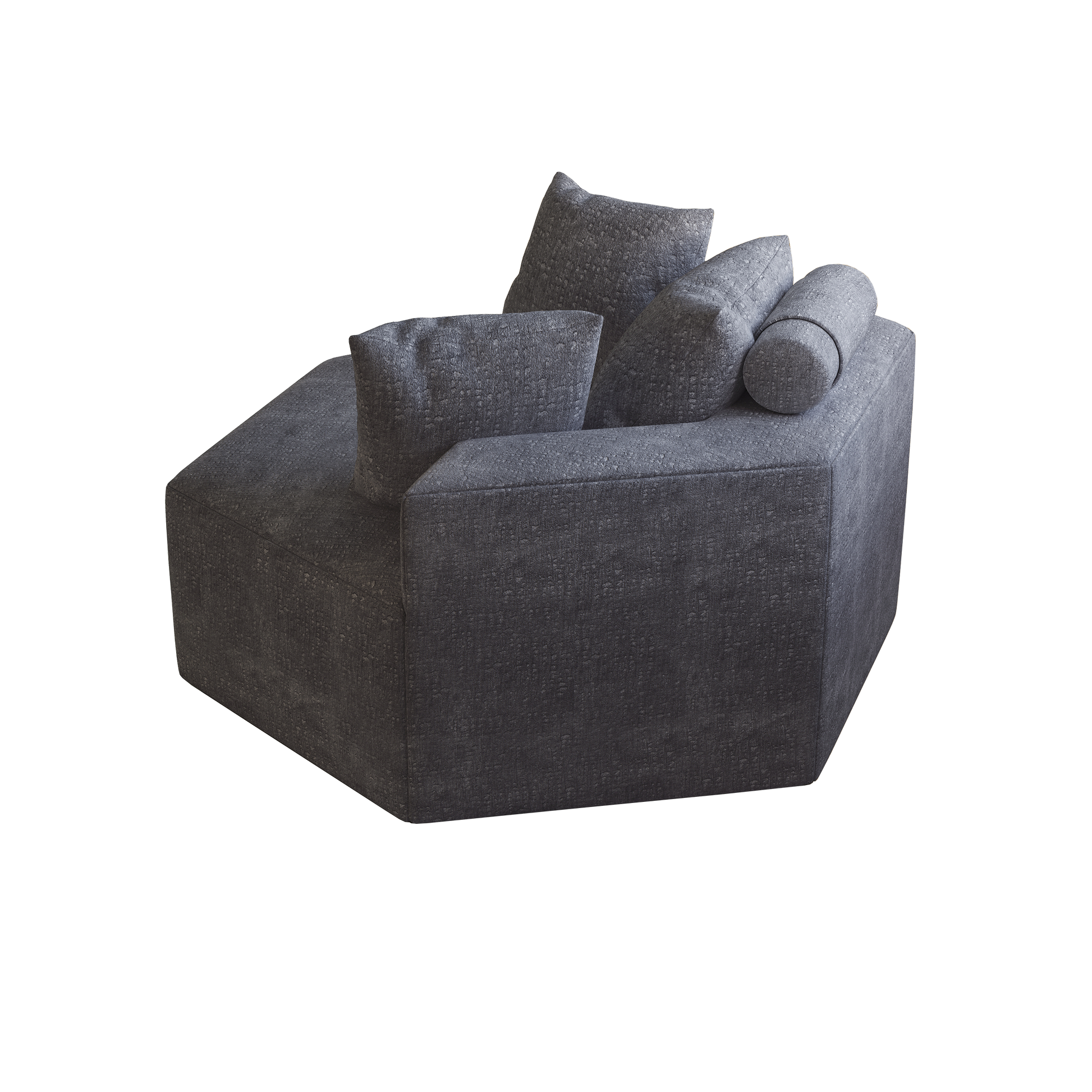 Versatile Comfort: 54'' Chenille Sponge Fluffy Grey Modern Sleeper Chair