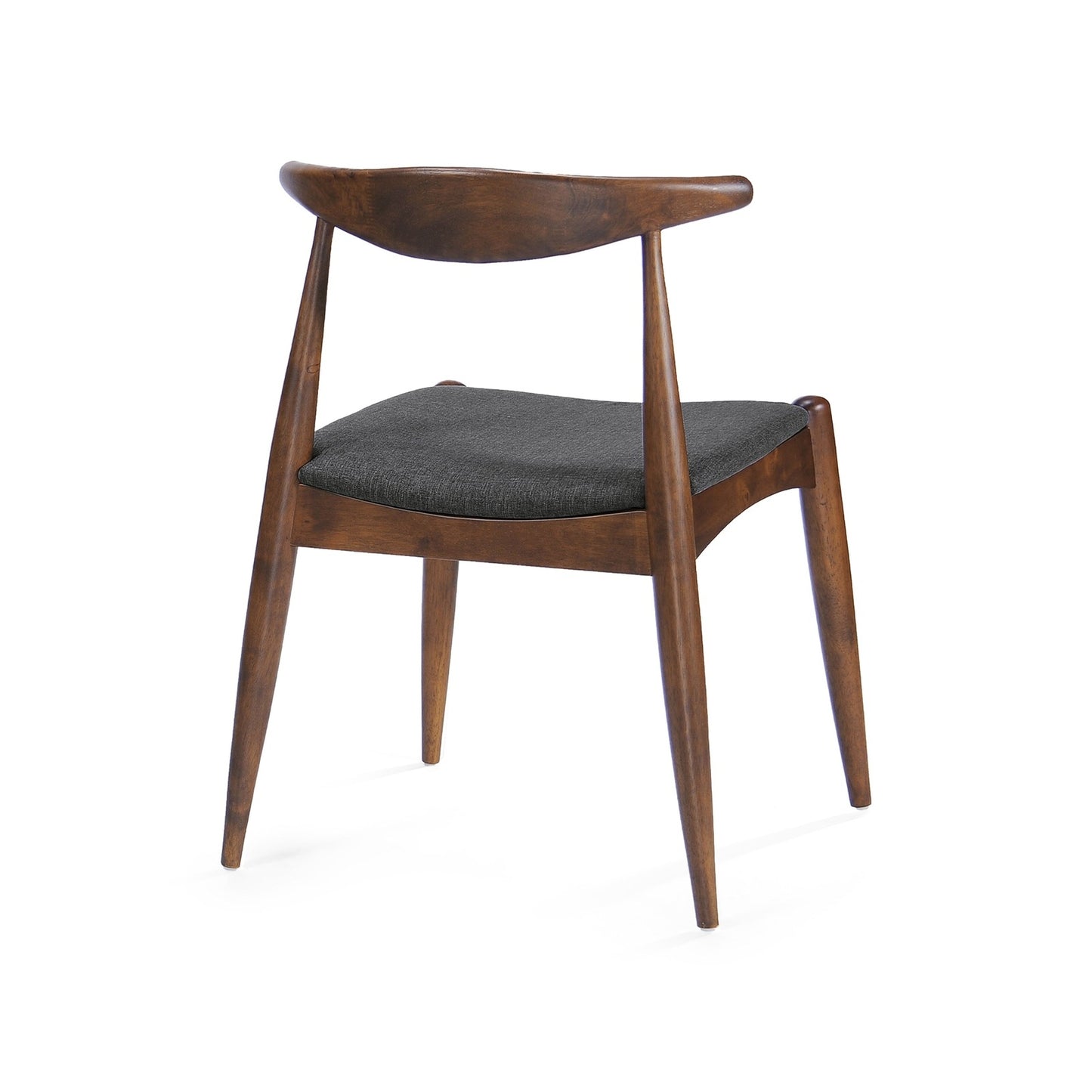 Margarette Mid-Century Modern Side Chairs Set of 2 Walnut & Charcoal