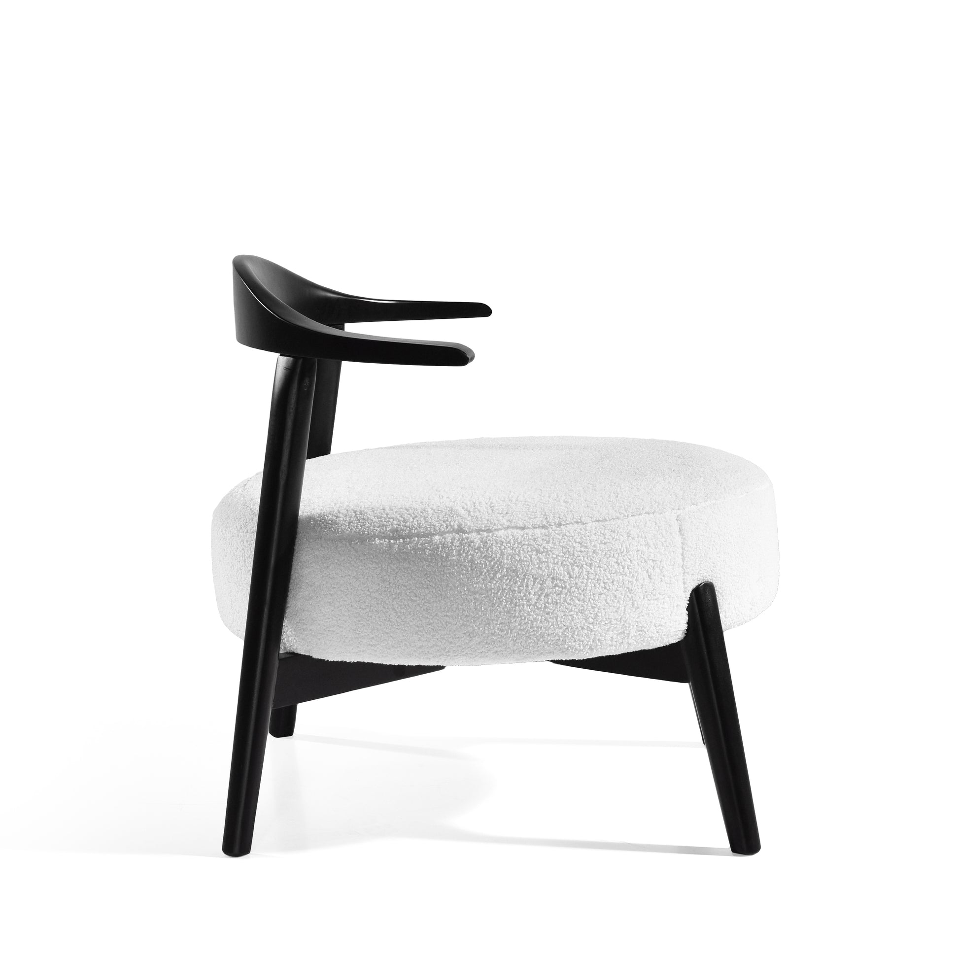 Josephine Mid-Century Modern Accent Chair, Black & White