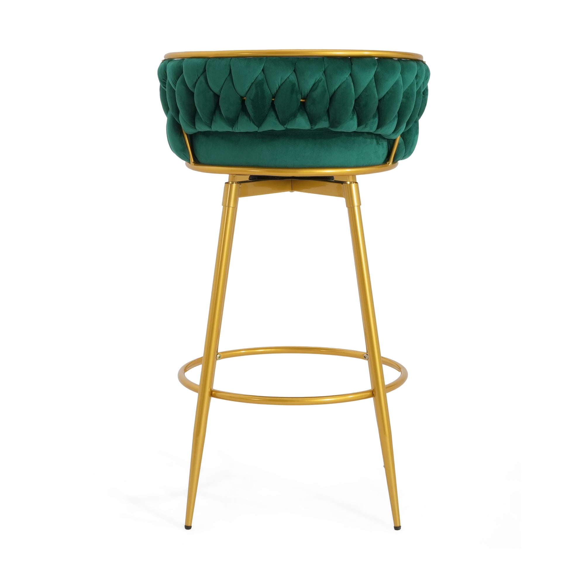 Azariah 31.5' Velvet Swivel Bar Stools Set of 2 Green