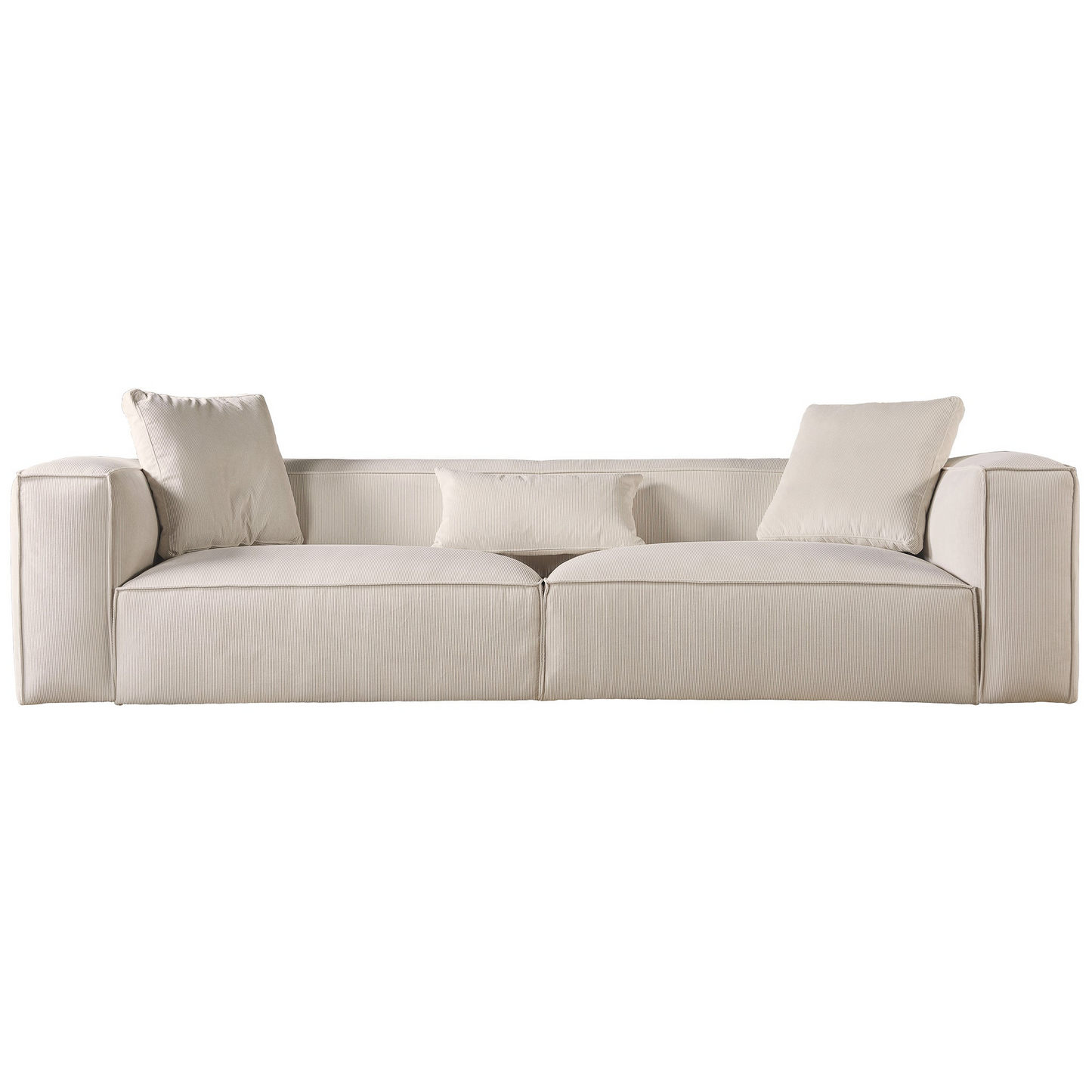 Conner 110" Modern Cream Corduroy Sofa