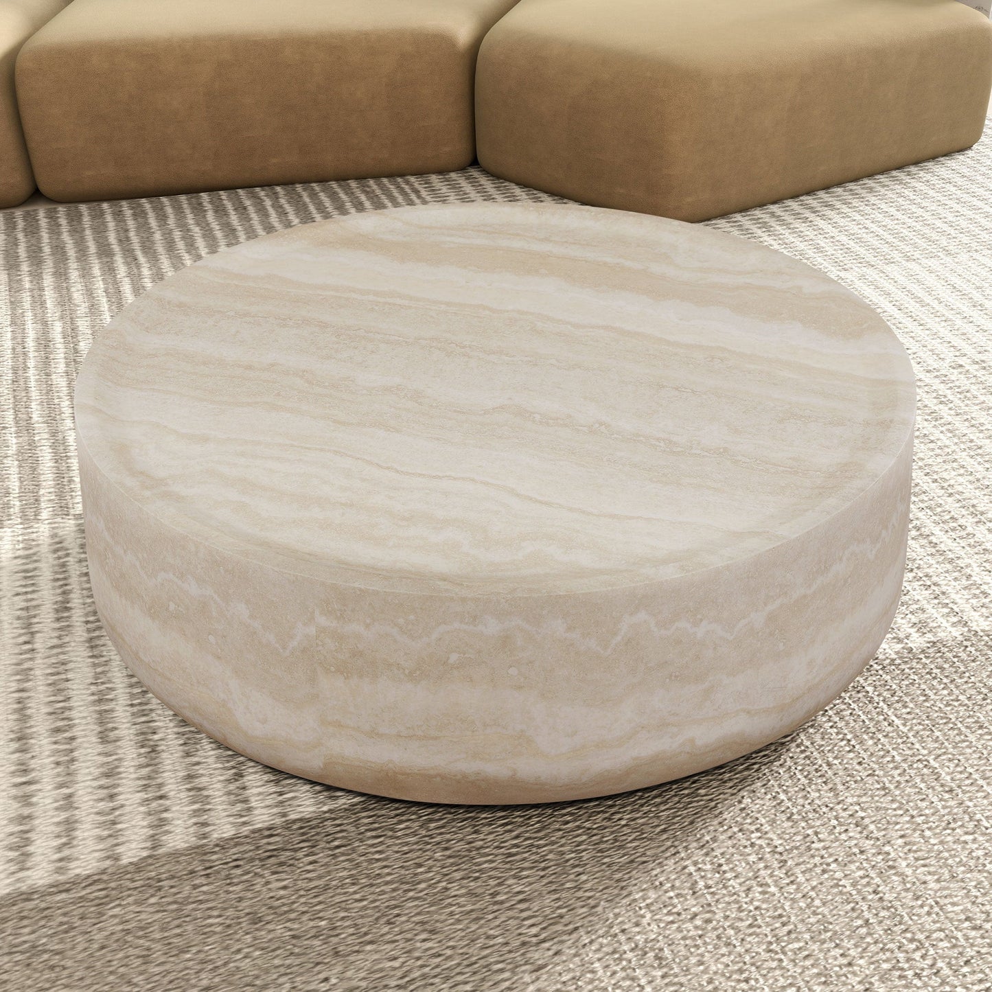 Ianthe 35.43'' Round Faux Marble Coffee Table, Mars Pattern