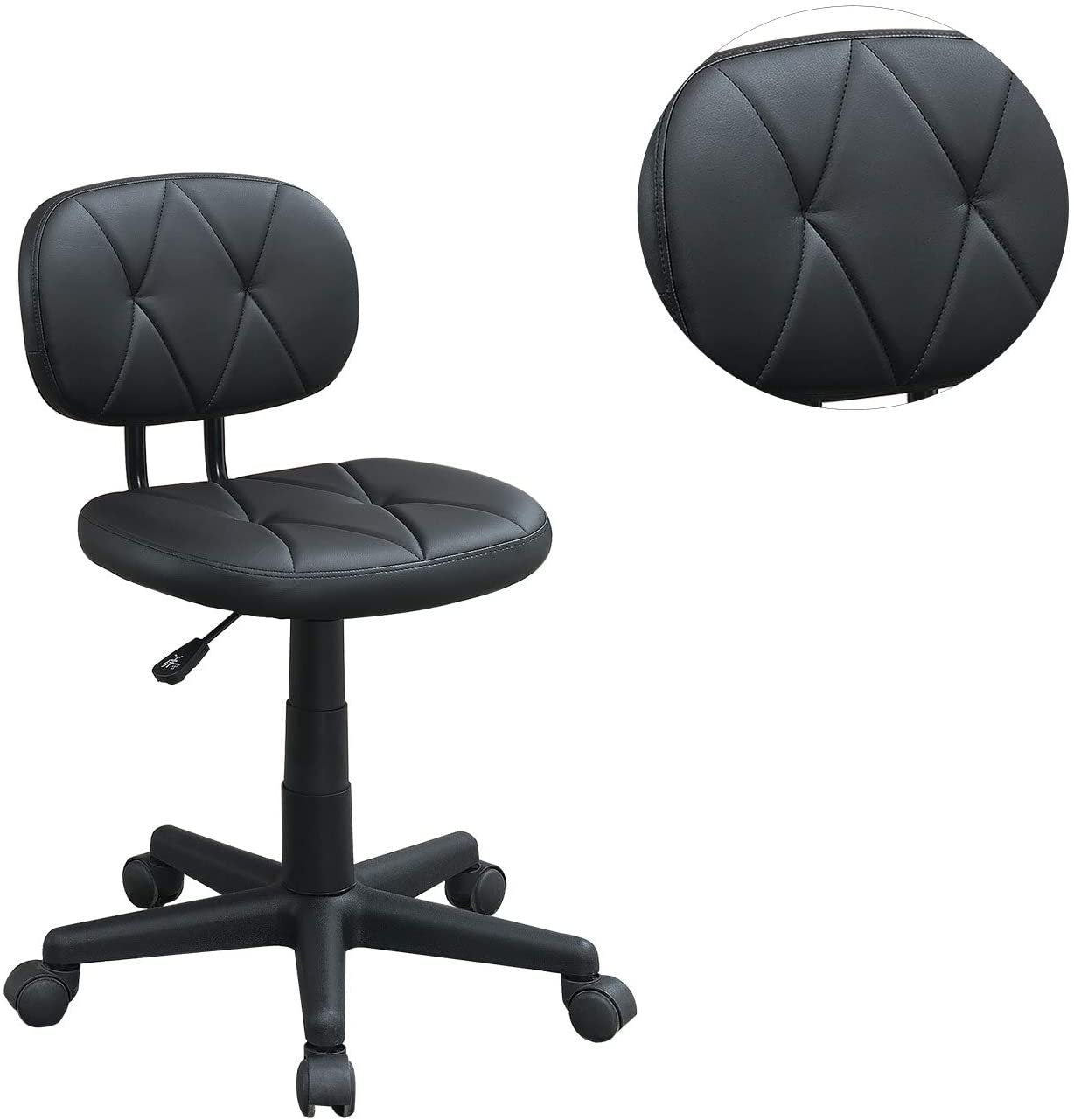 Modern PU Leather Office Chair, Black