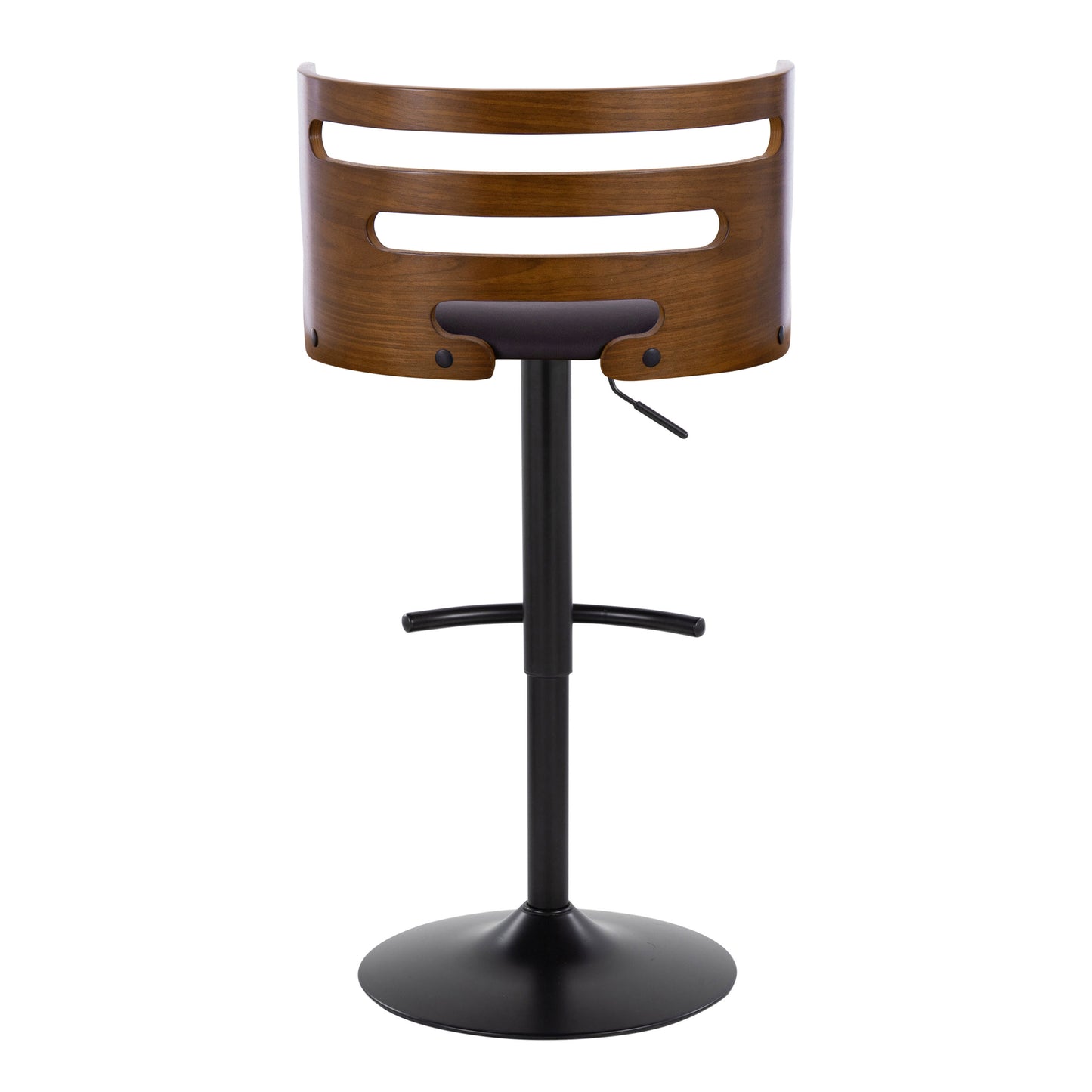 Cosi Mid-Century Modern Bar Stools with Leatherette Padded Seat Set of 2 Walnut