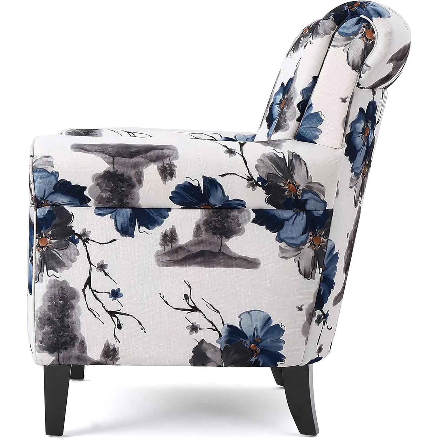 Tish Linen Arm Chair in Floral Design