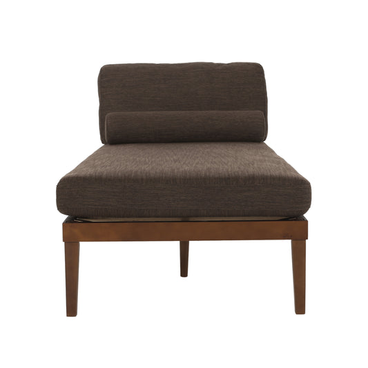 Lucille Mid-Century Modern Chaise Lounge, Brown