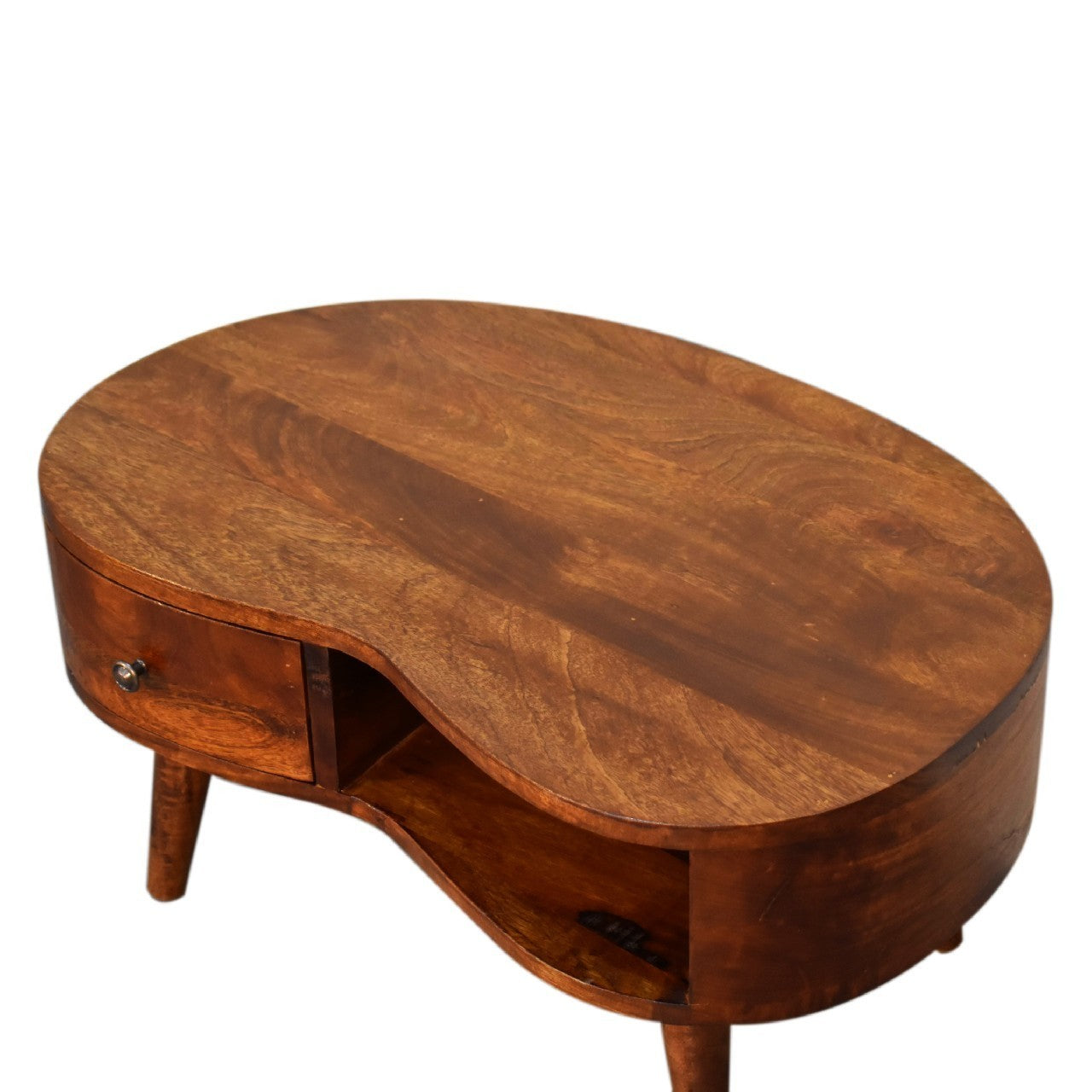 Ruth Solid Wood Mini Chestnut Wave Coffee Table