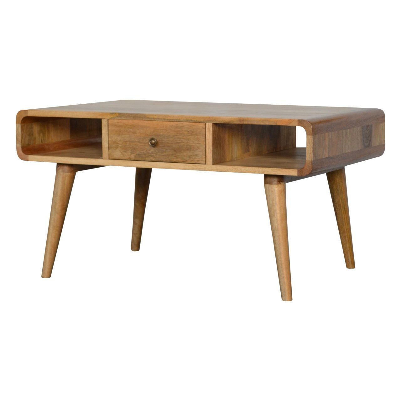 Masterson Curved Oak-ish Coffee Table